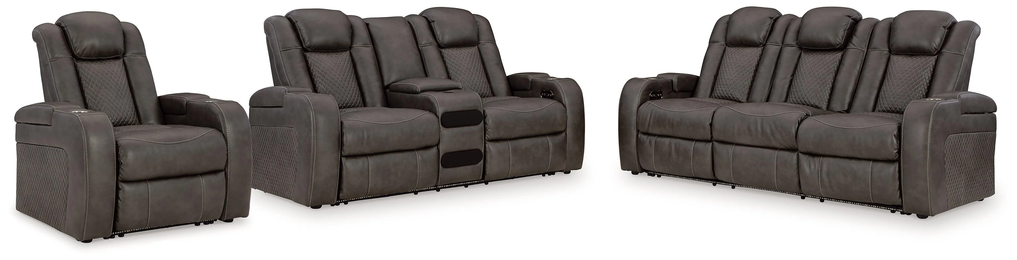 Fyne-dyme Shadow Sofa Loveseat And Recliner - Image 2