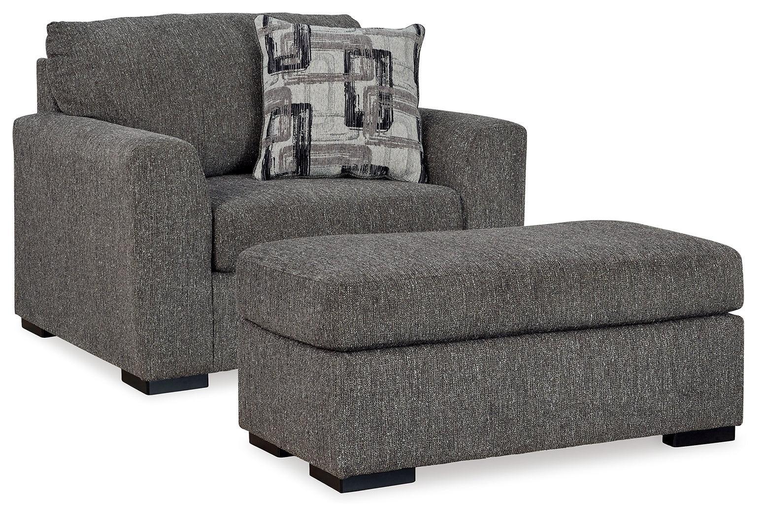 Gardiner Pewter Chair And Ottoman - Image 2