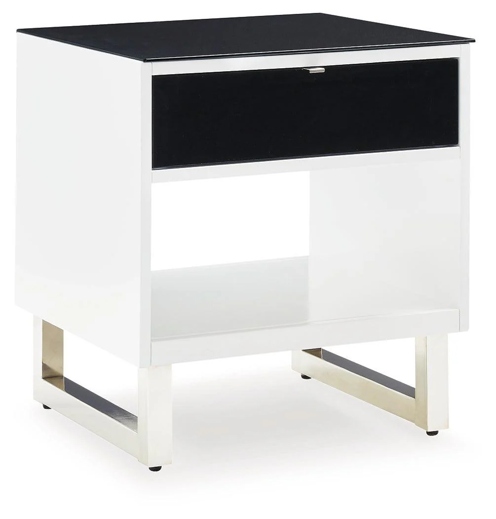 Gardoni White Black End Table - Image 2