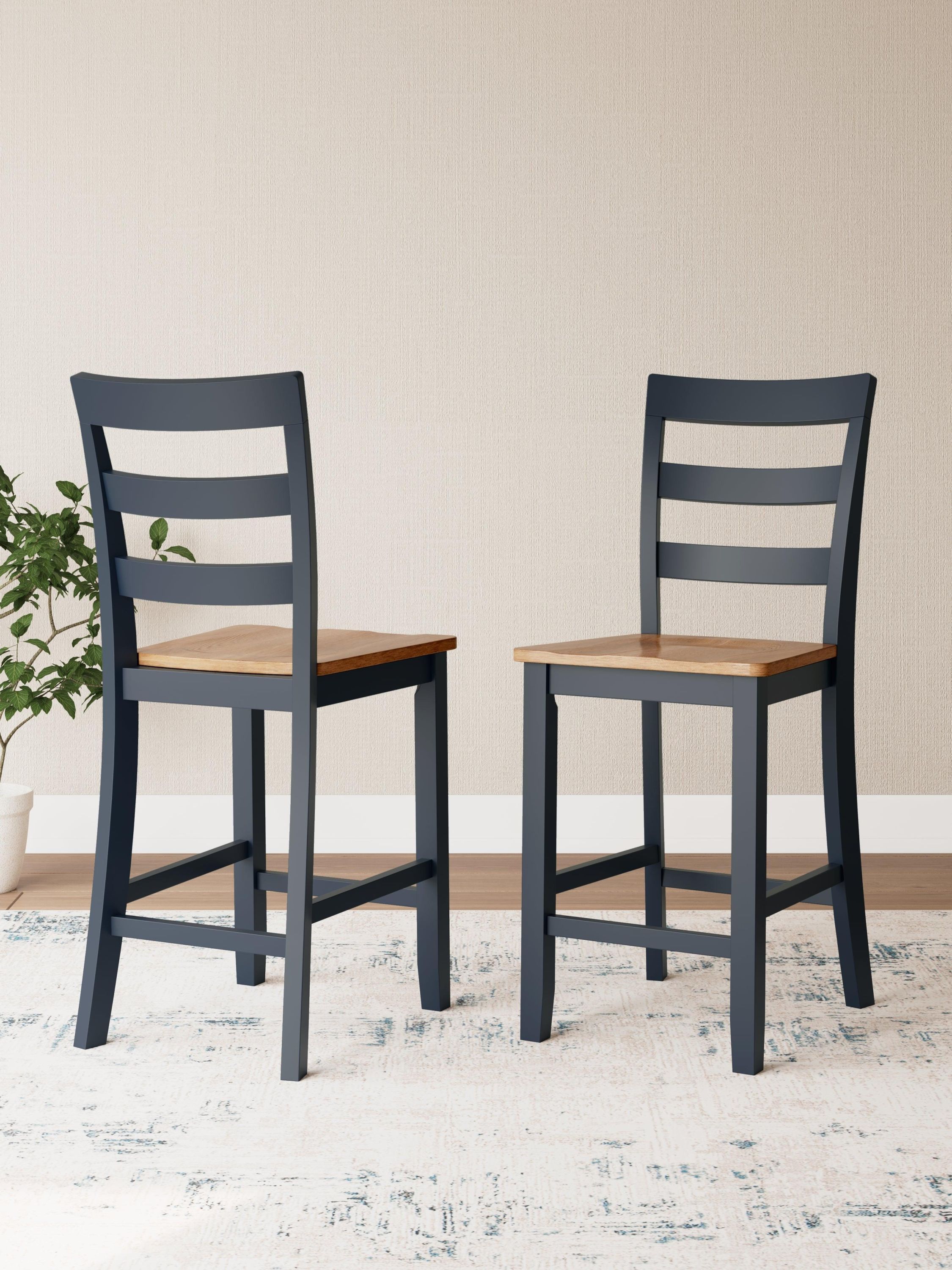 Gesthaven Natural Blue Counter Height Barstool - Image 2