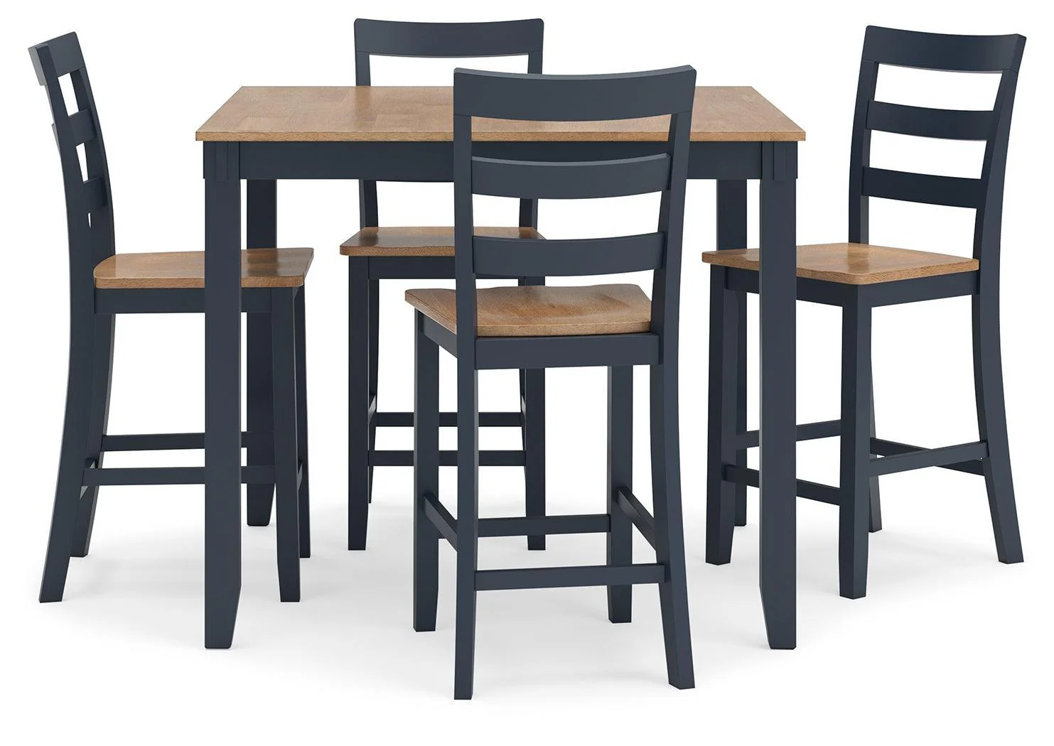 Gesthaven Natural Blue Counter Height Dining Table And 4 Barstools (Set of 5) - Image 3