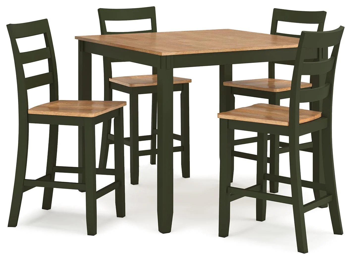 Gesthaven Natural Green Counter Height Dining Table And 4 Barstools (Set of 5) - Image 2