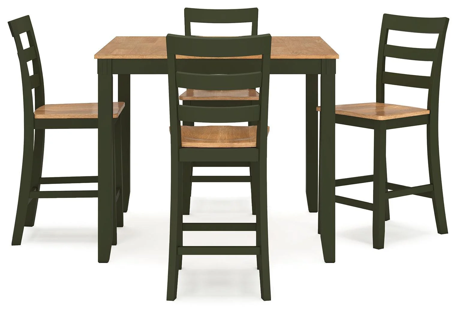 Gesthaven Natural Green Counter Height Dining Table And 4 Barstools (Set of 5) - Image 3