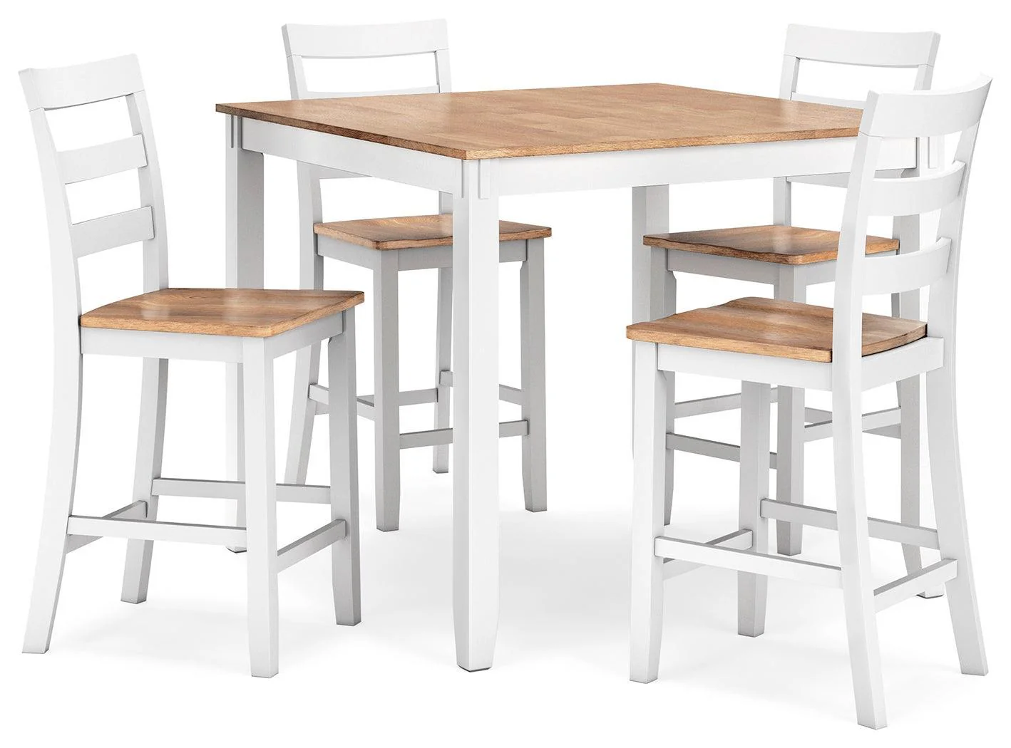 Gesthaven Natural White Counter Height Dining Table And 4 Barstools (Set of 5) - Image 2