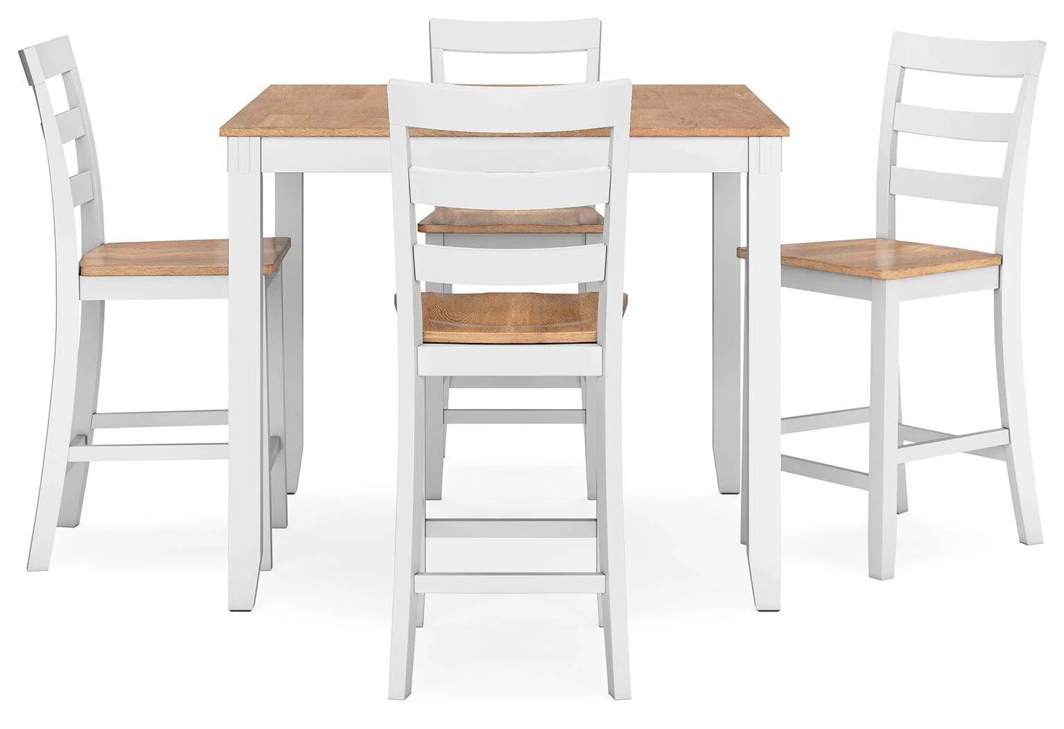 Gesthaven Natural White Counter Height Dining Table And 4 Barstools (Set of 5) - Image 3