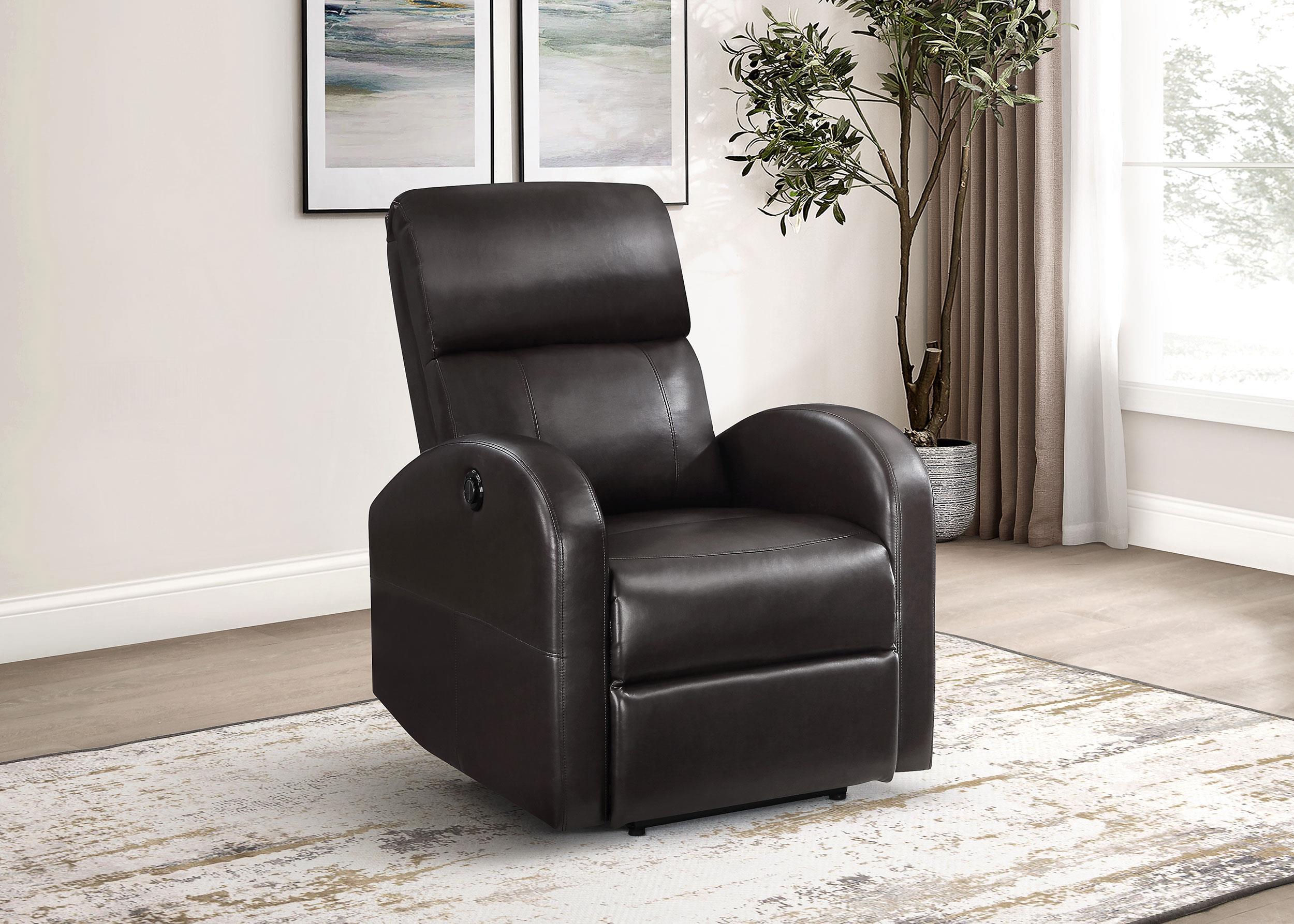 Grant Upholstered Power Recliner Chair Brown - Image 2