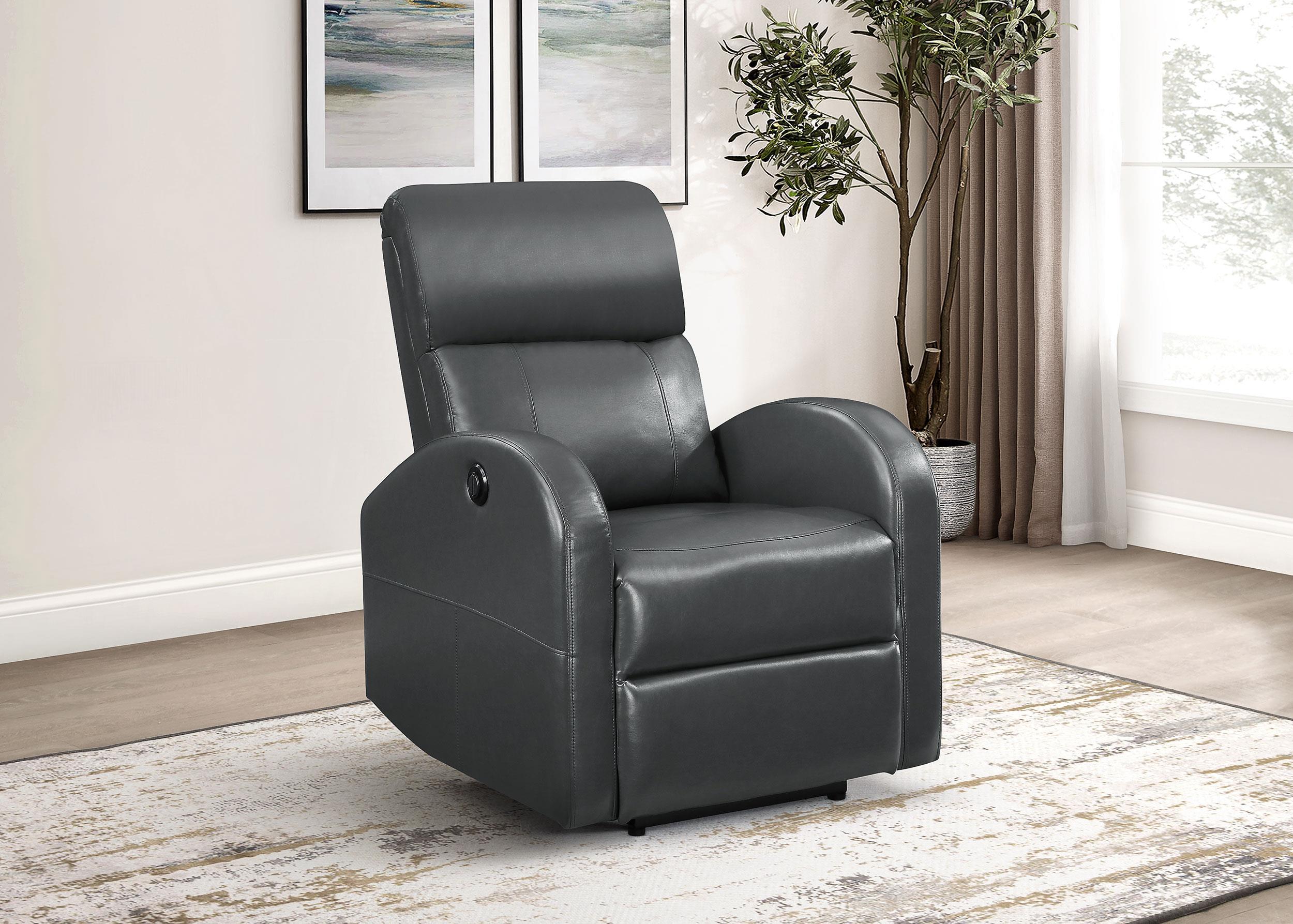 Grant Upholstered Power Recliner Chair Grey - Image 2