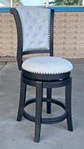 Granville Dove Gray Fabric Upholstered Tufted Barstool - Image 1