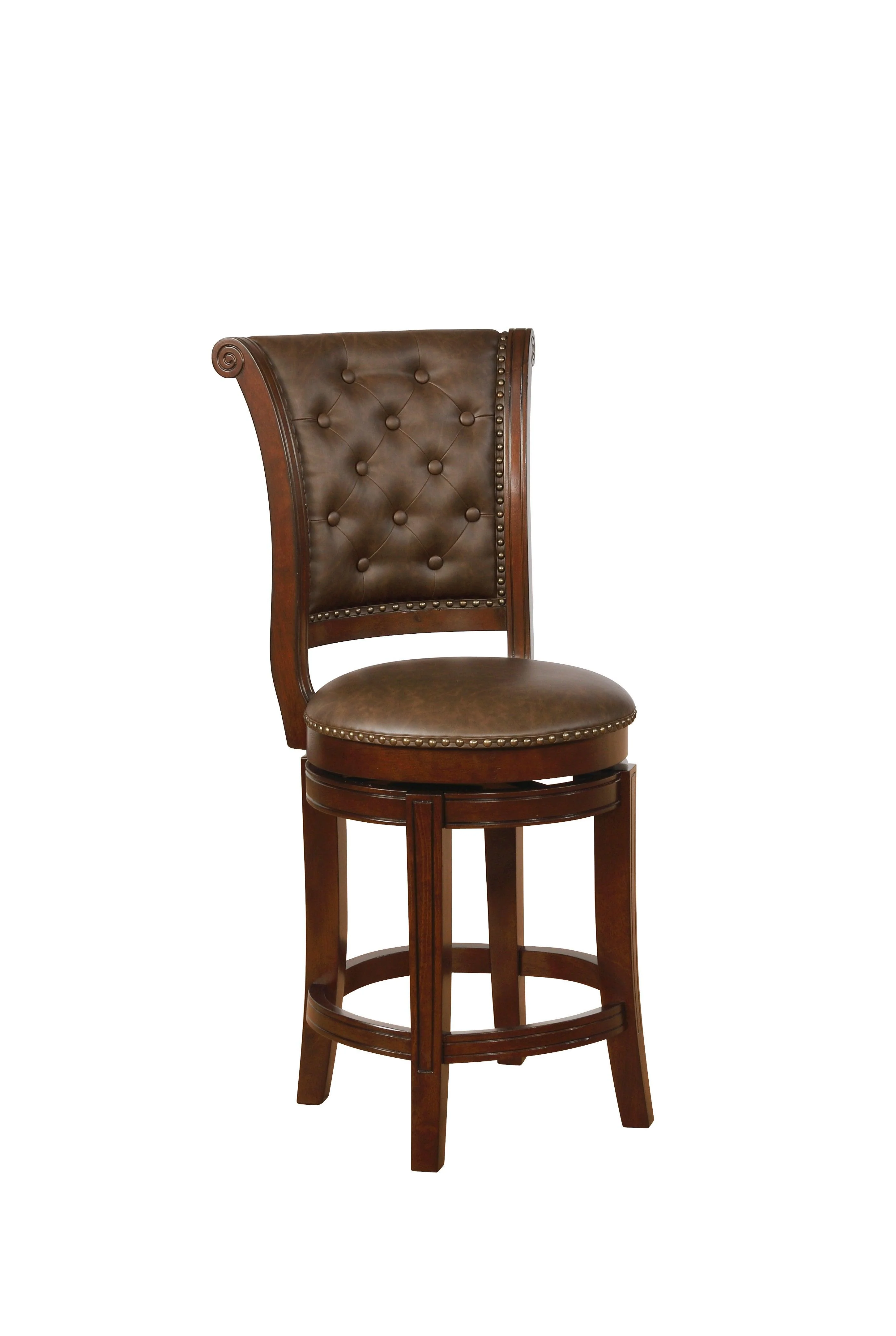 Granville Swivel Espresso Brown Fabric Counter Height Stool - Image 2