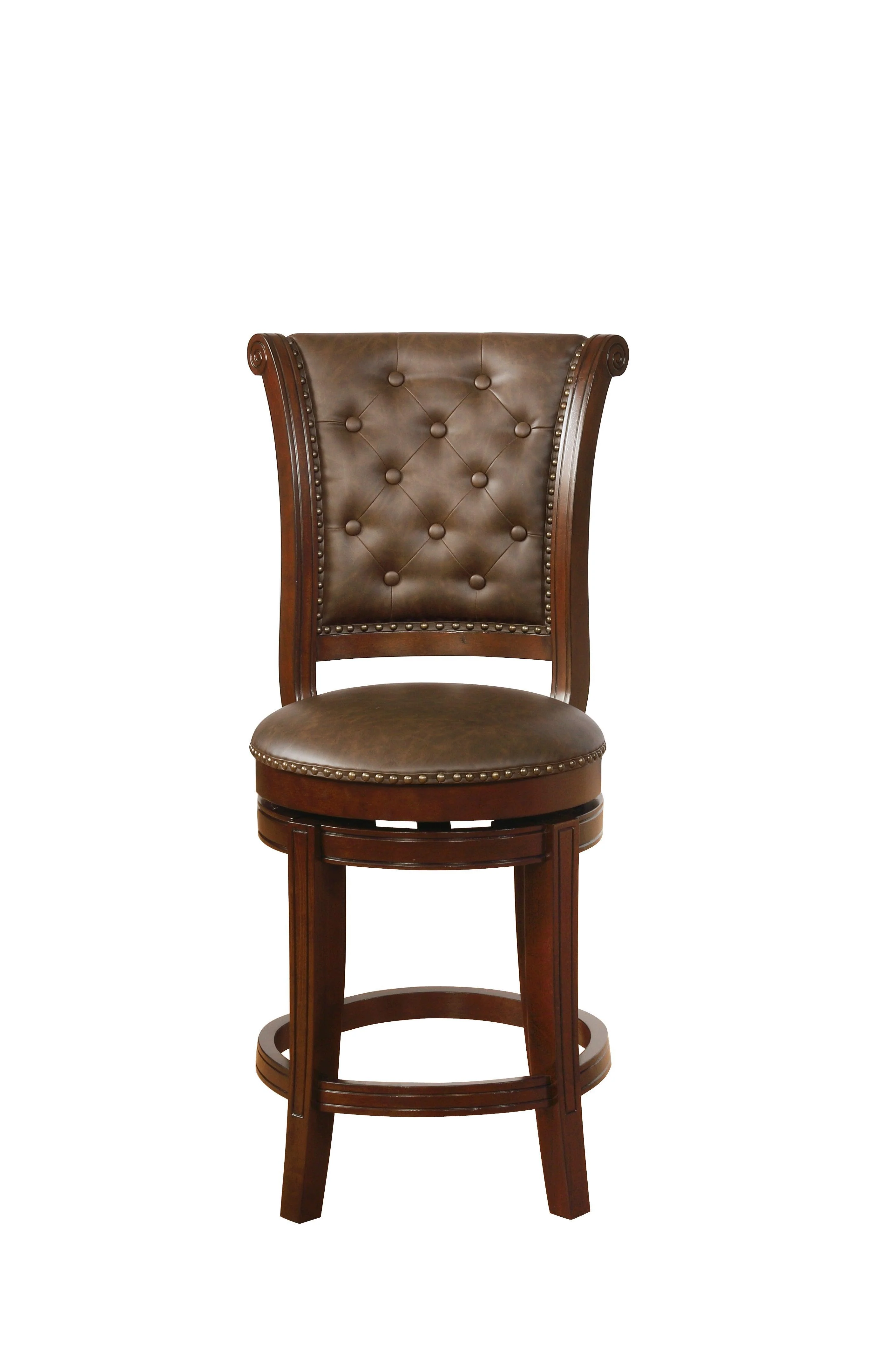 Granville Swivel Espresso Brown Fabric Counter Height Stool - Image 3
