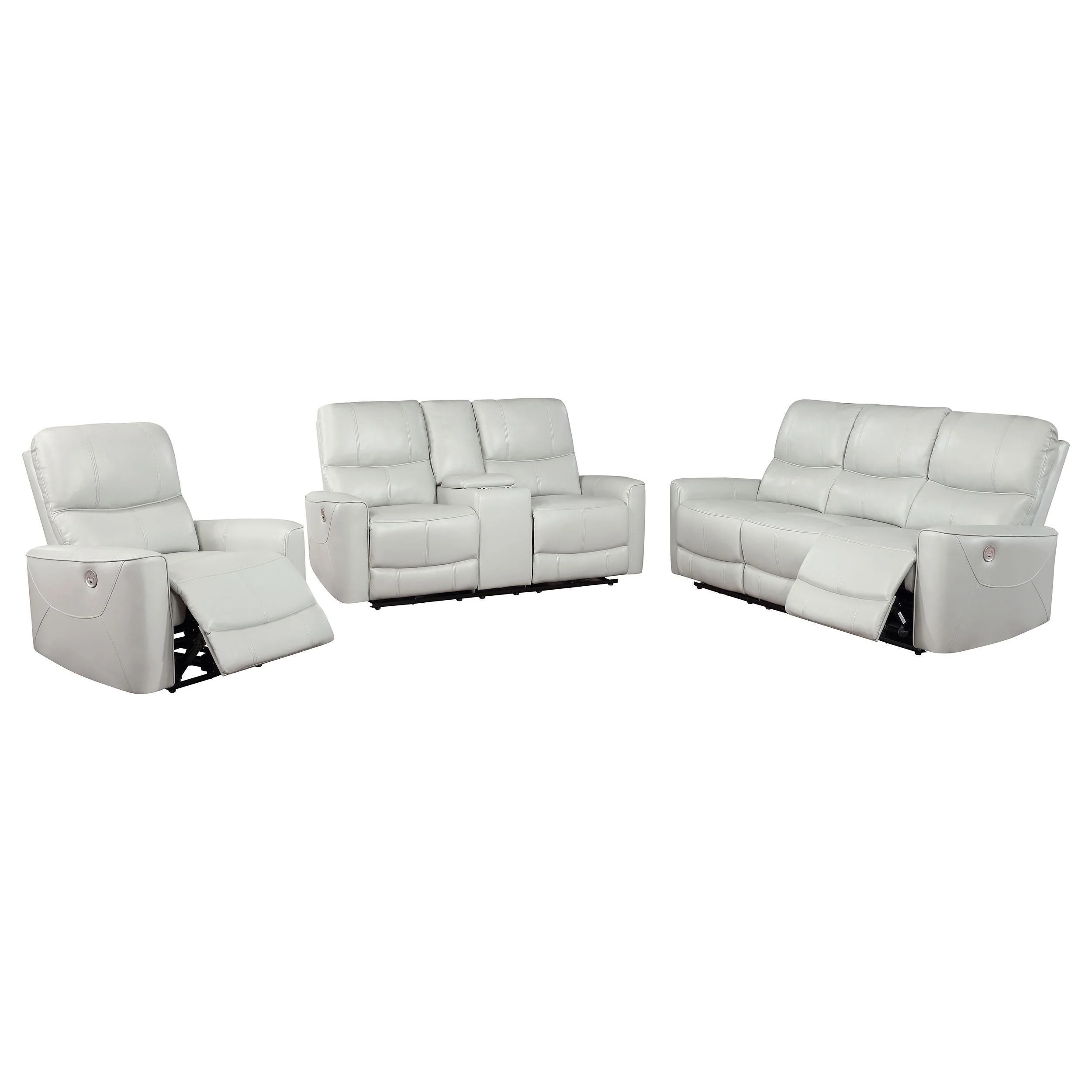 Greenfield 3-Piece Power Reclining Sofa Set Ivory - Image 3