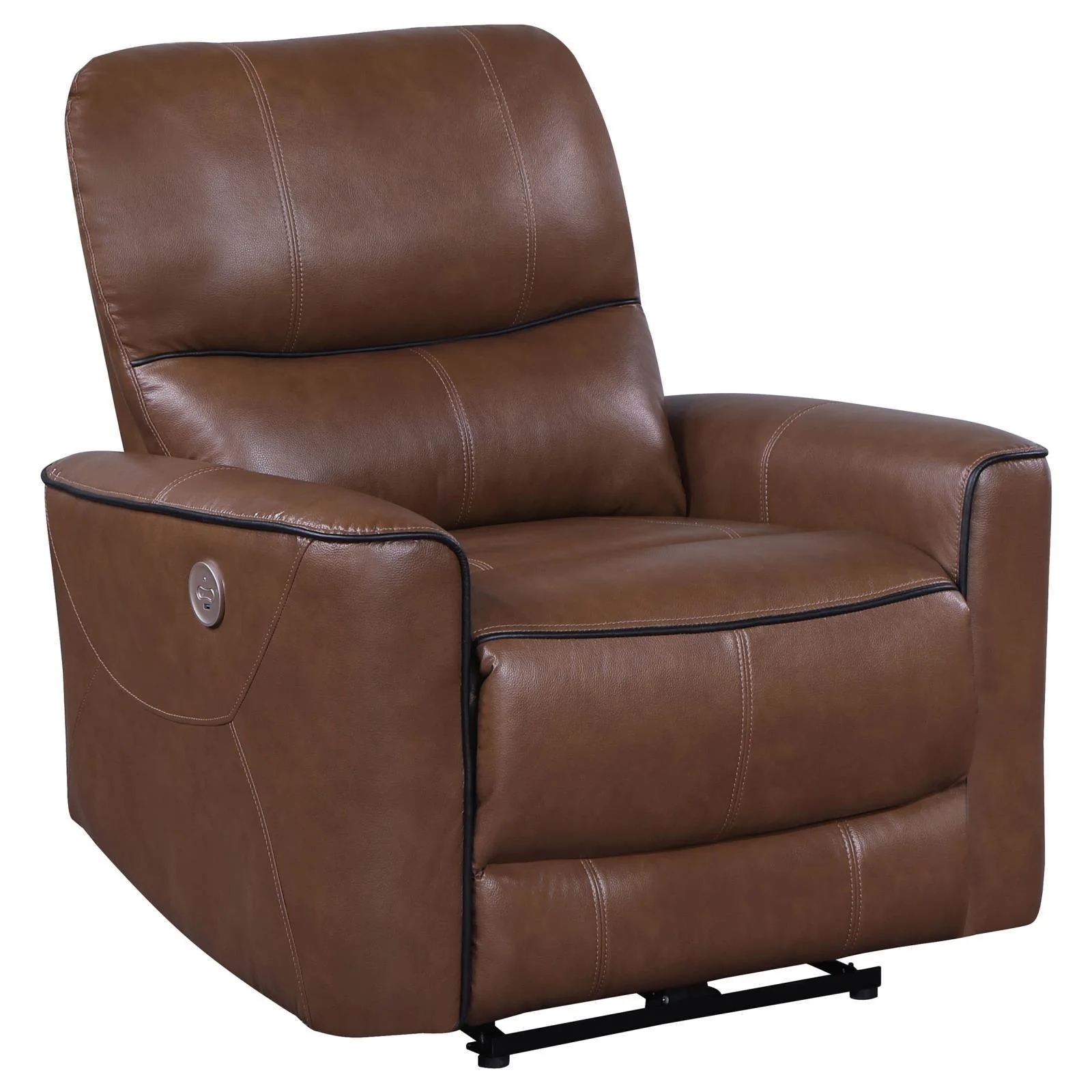 Greenfield Upholstered Power Recliner Chair Saddle Brown - Image 2