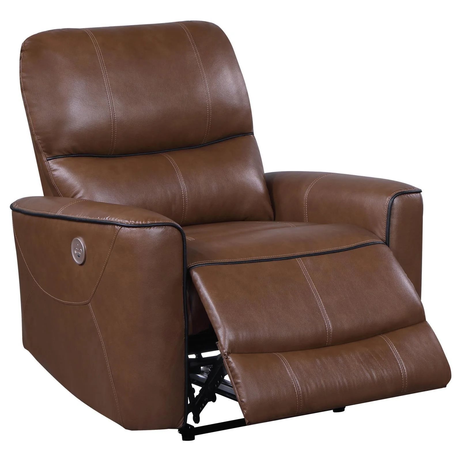 Greenfield Upholstered Power Recliner Chair Saddle Brown - Image 3