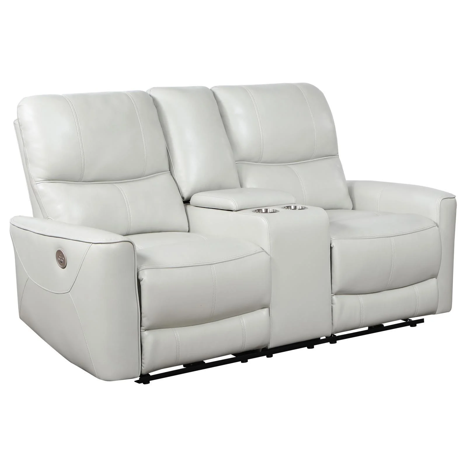 Greenfield Upholstered Power Reclining Loveseat With Console Ivory - Image 2