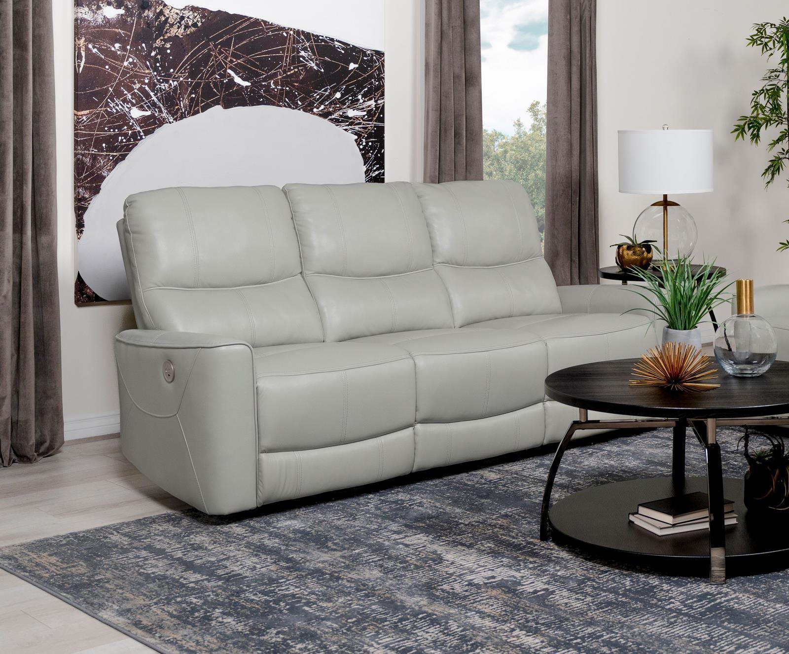 Greenfield Upholstered Power Reclining Sofa Ivory - Image 1