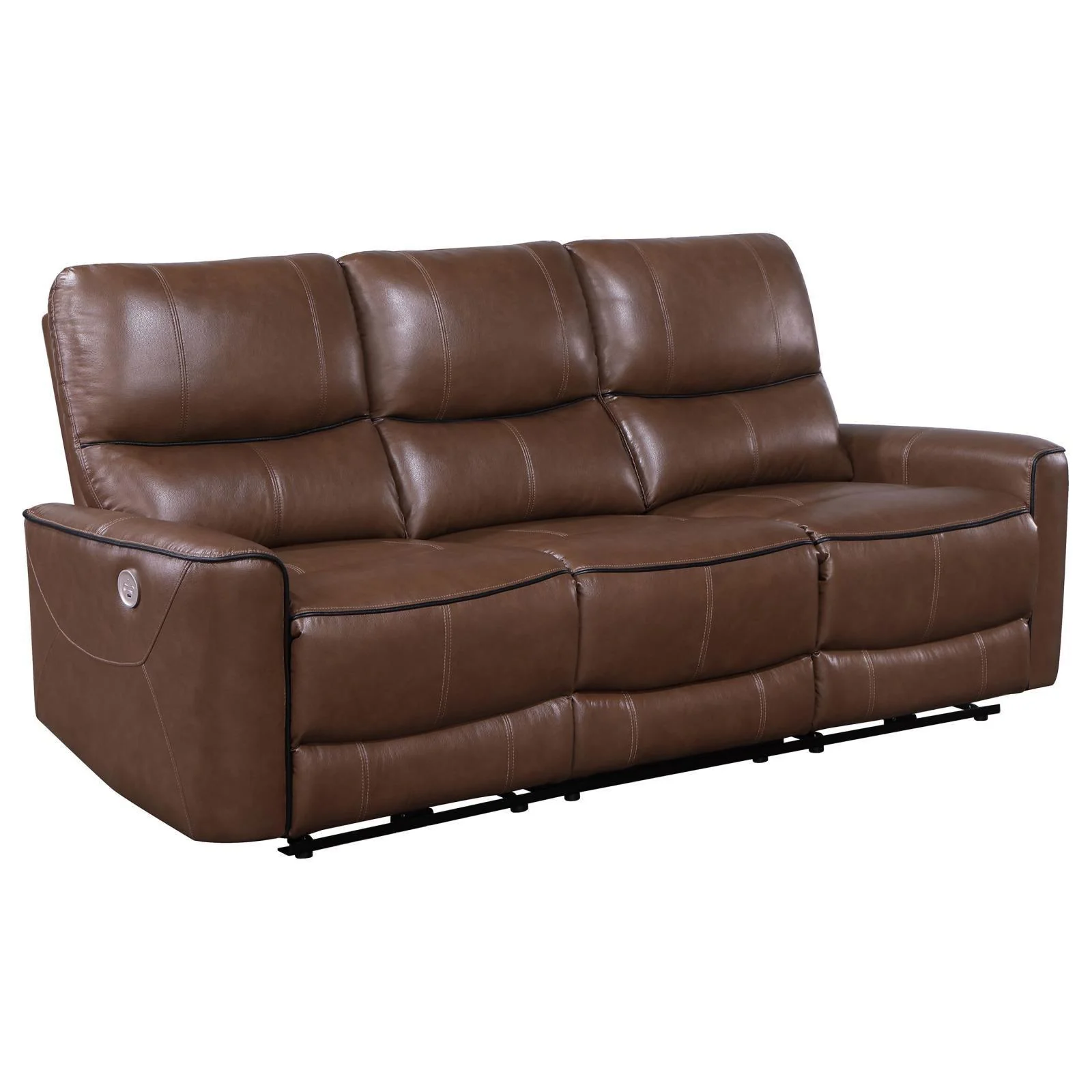 Greenfield Upholstered Power Reclining Sofa Saddle Brown - Image 2