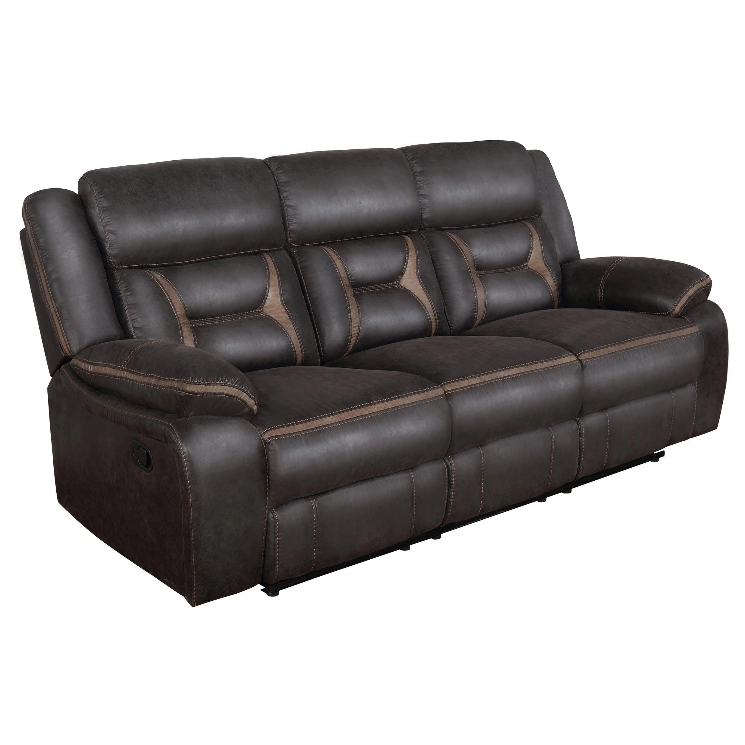 Greer 2-Piece Upholstered Reclining Sofa Set Brown - Image 3