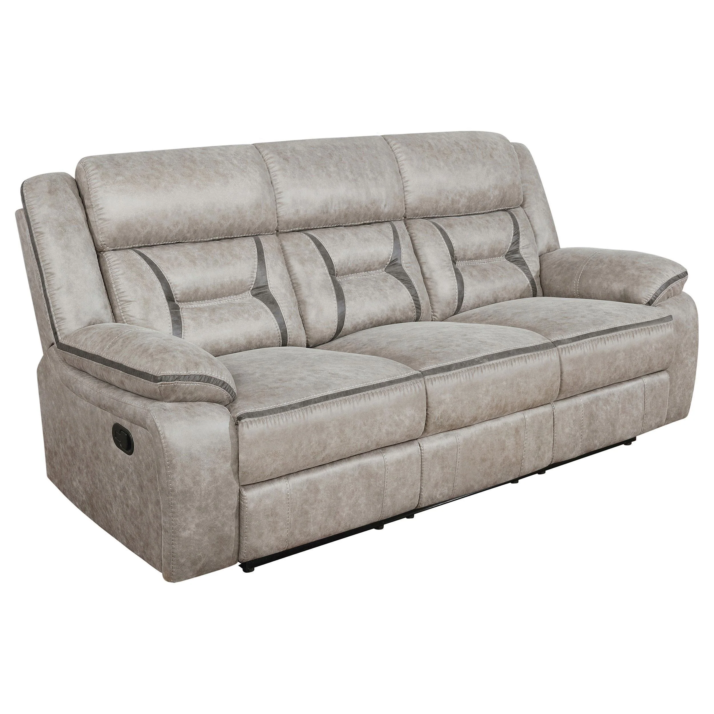Greer 3-Piece Upholstered Reclining Sofa Set Taupe - Image 3