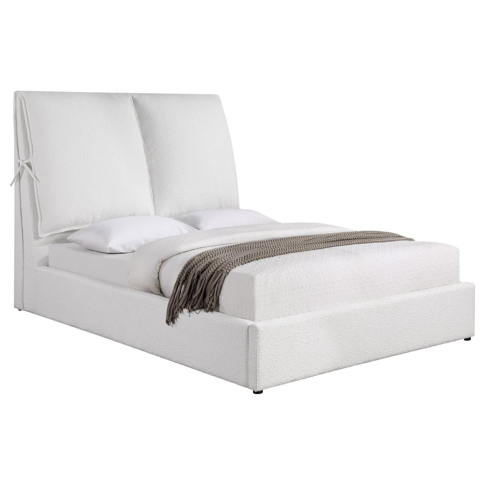 Gwendoline Upholstered Queen Platform Bed With Pillow Headboard White - Image 2