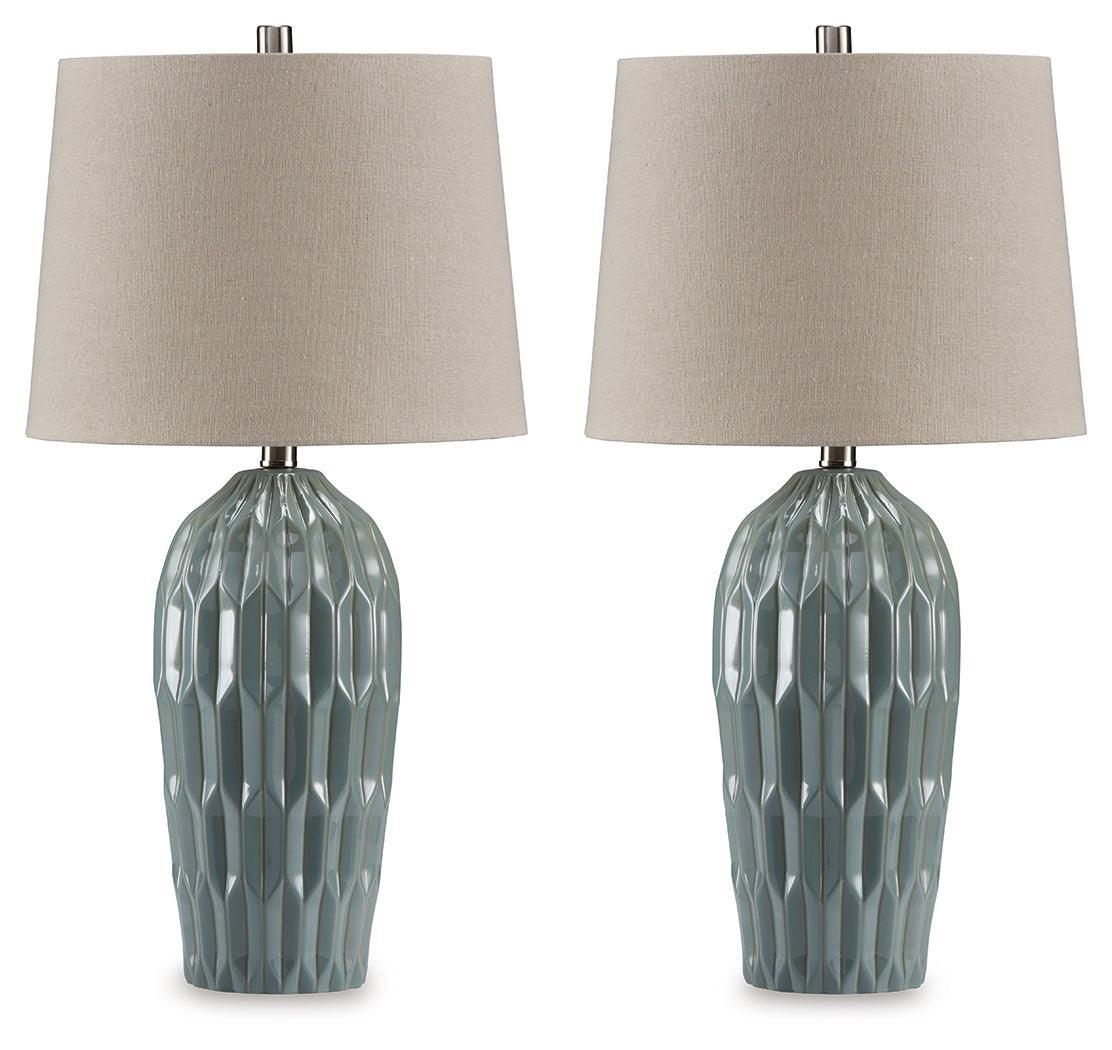 Hadbury Pale Blue Teal Table Lamp (Set of 2) - Image 2