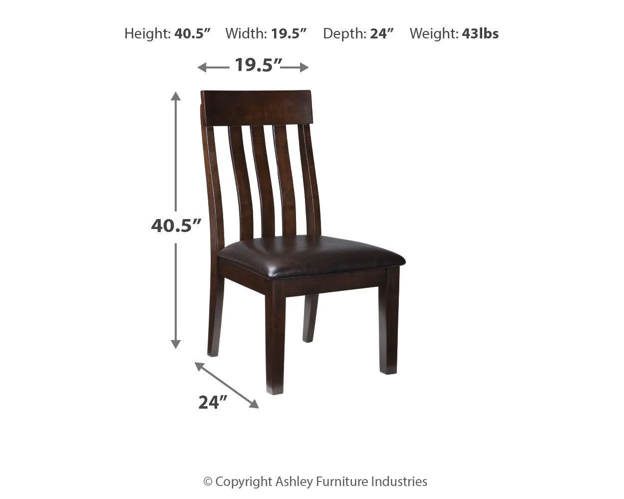 Haddigan Dark Brown 2-Piece Dining Room Chair - Image 3