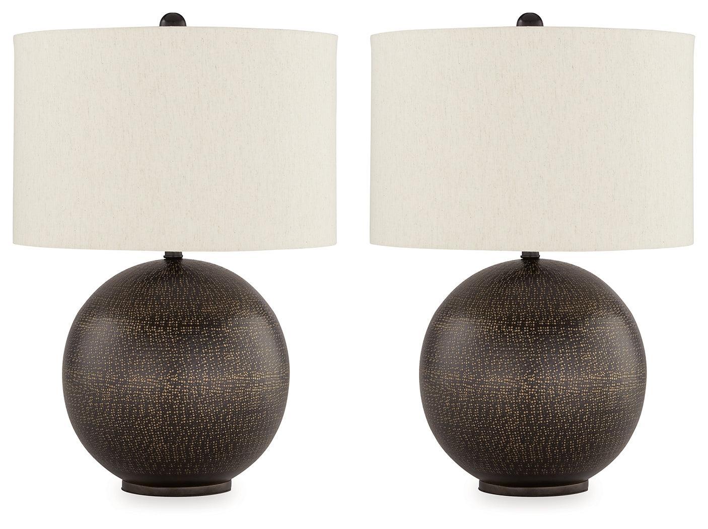 Hambell Black Gold Finish 2-Piece Table Lamp Set - Image 2
