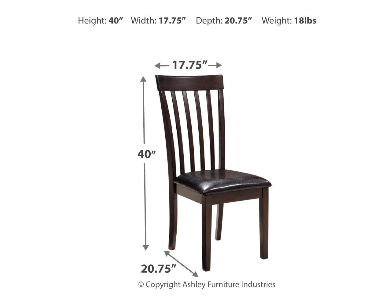 Hammis Dark Brown 2-Piece Dining Room Chair - Image 3