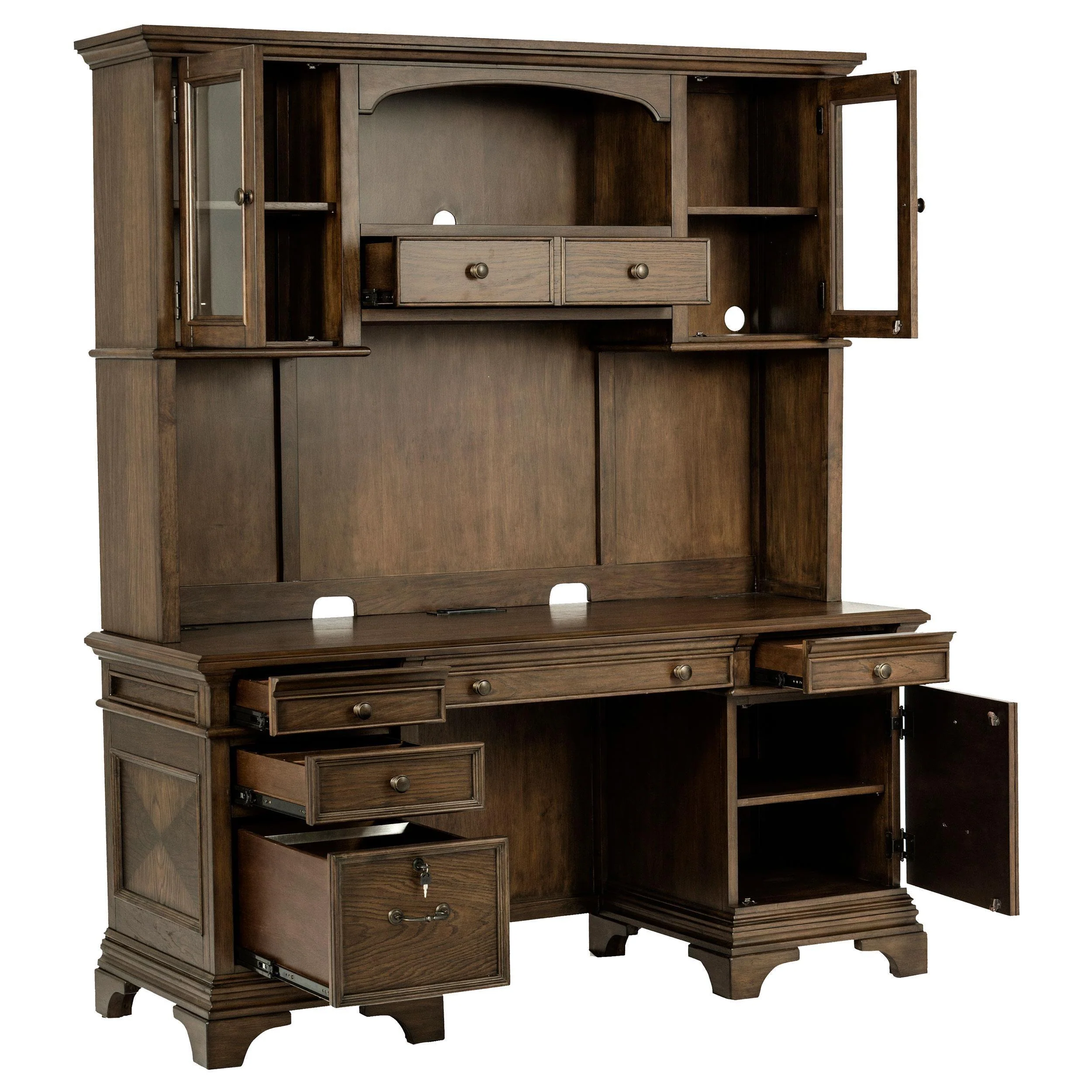 Hartshill Credenza With Hutch Burnished Oak - Image 3