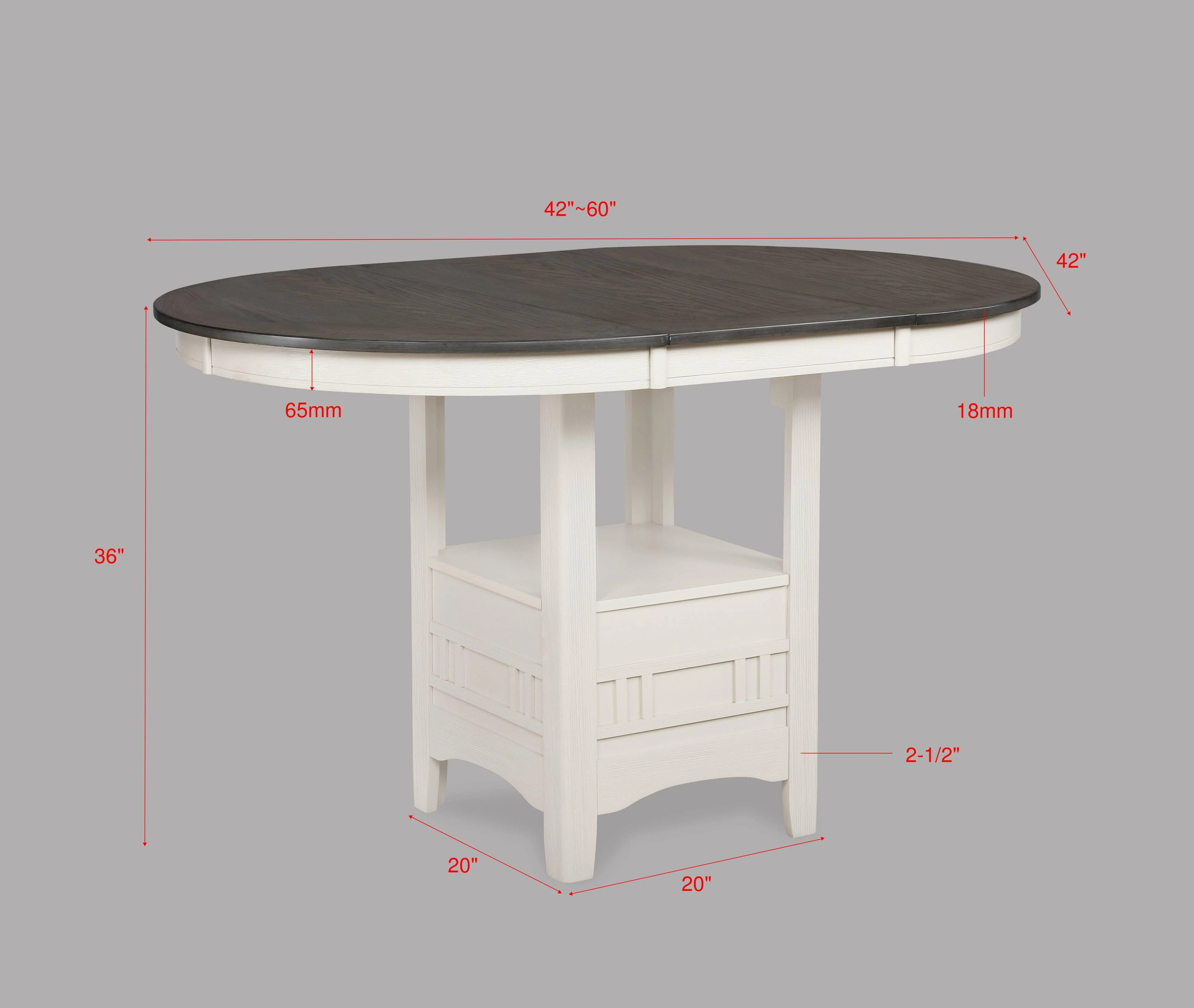 Hartwell Chalk Gray Oval Extendable Counter Height Set - Image 2