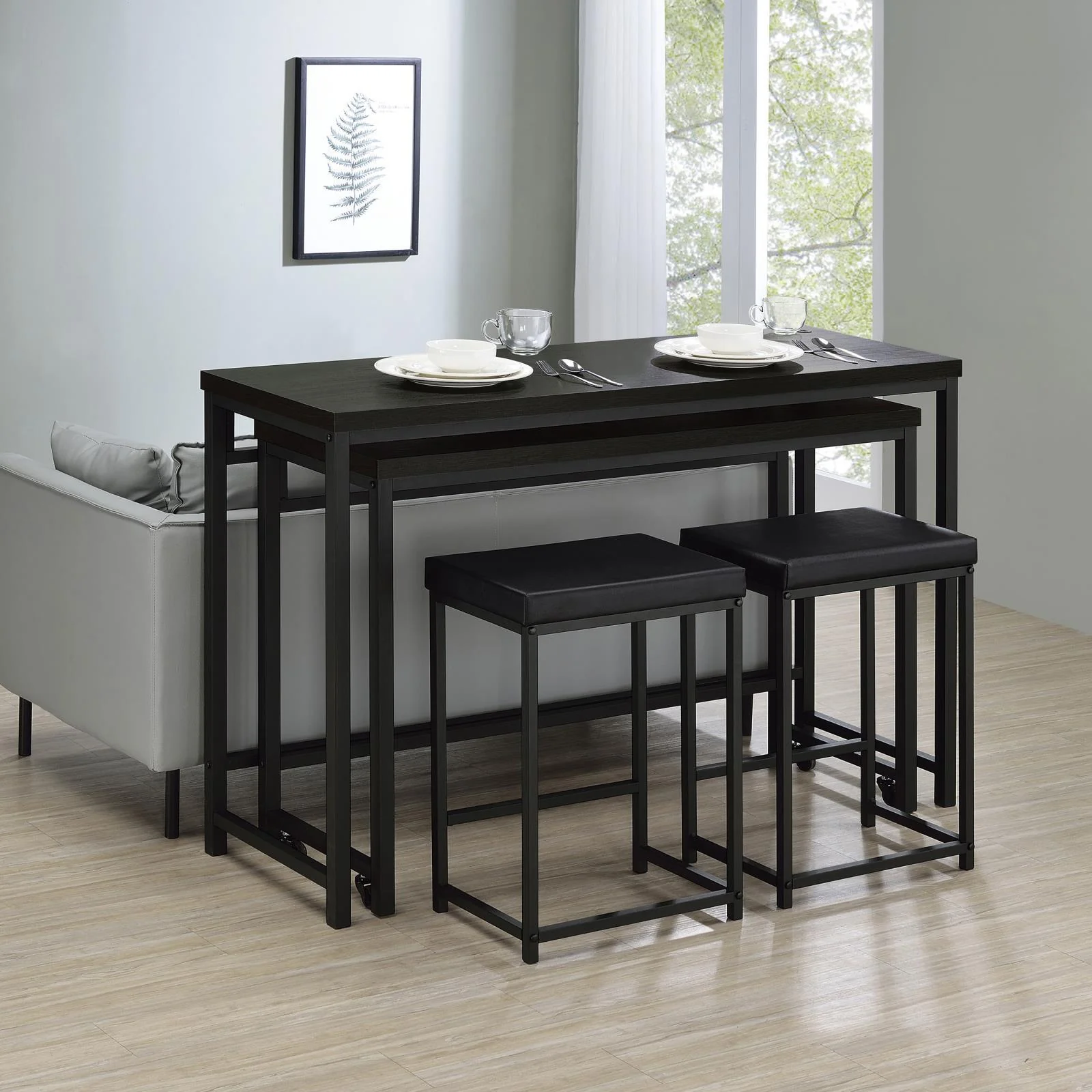 Hawes 4-Piece Multipurpose Counter Height Table Set Black - Image 1