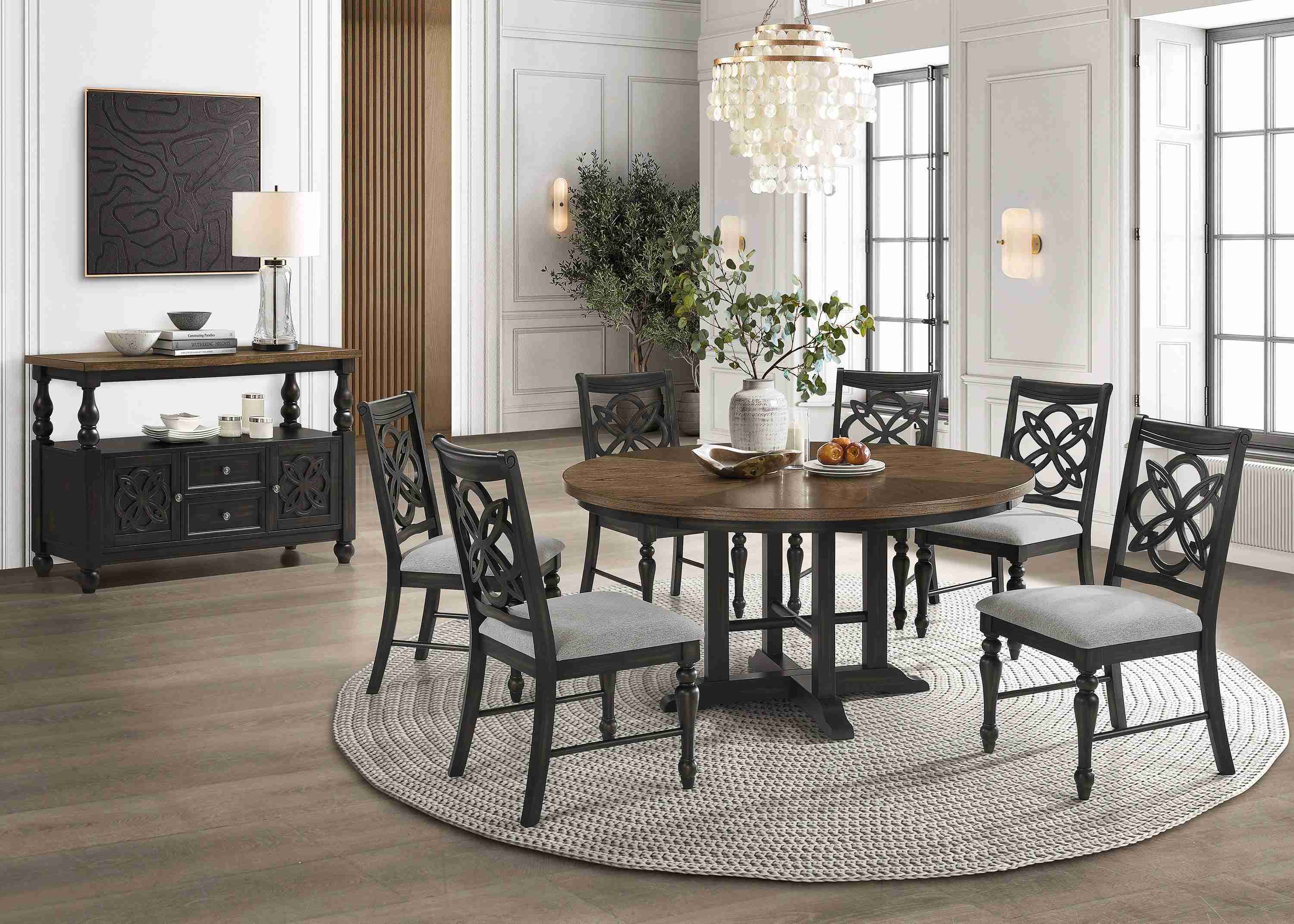 Hilara Brown Gray Dining Sideboard - Image 2