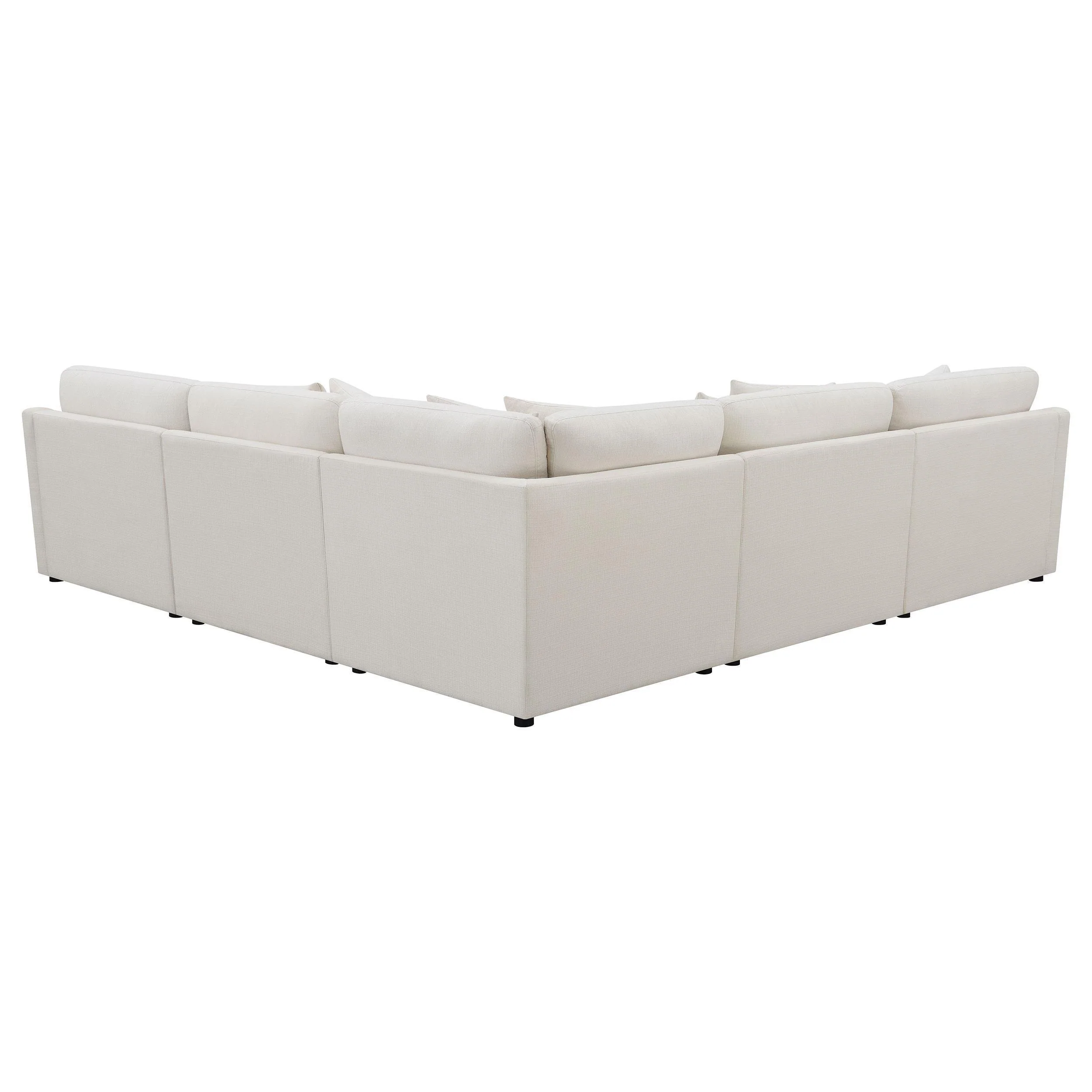 Hobson 6-Piece Upholstered Modular Sectional Sofa Ivory - Image 3