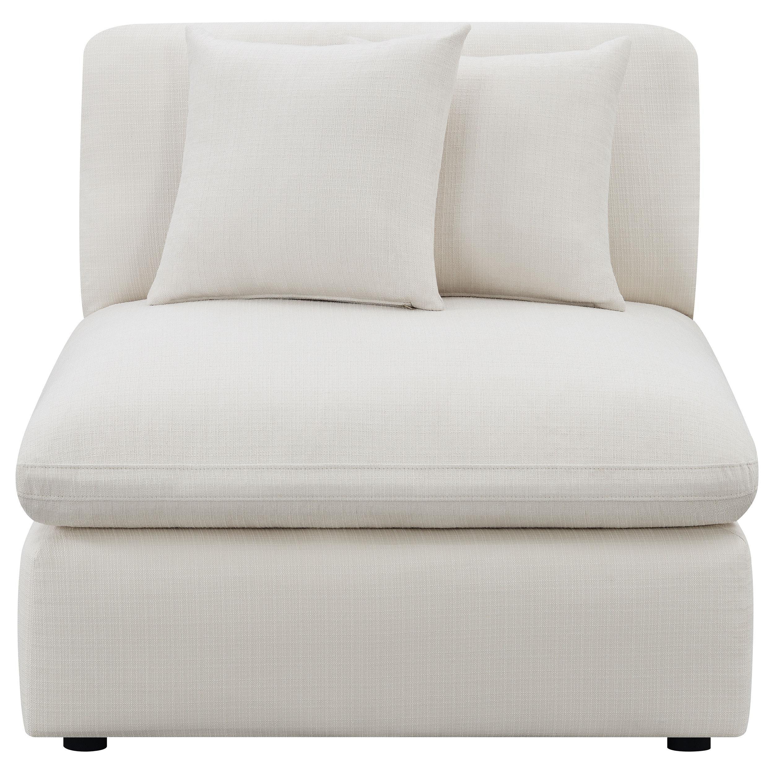 Hobson Upholstered Armless Chair Ivory - Image 2