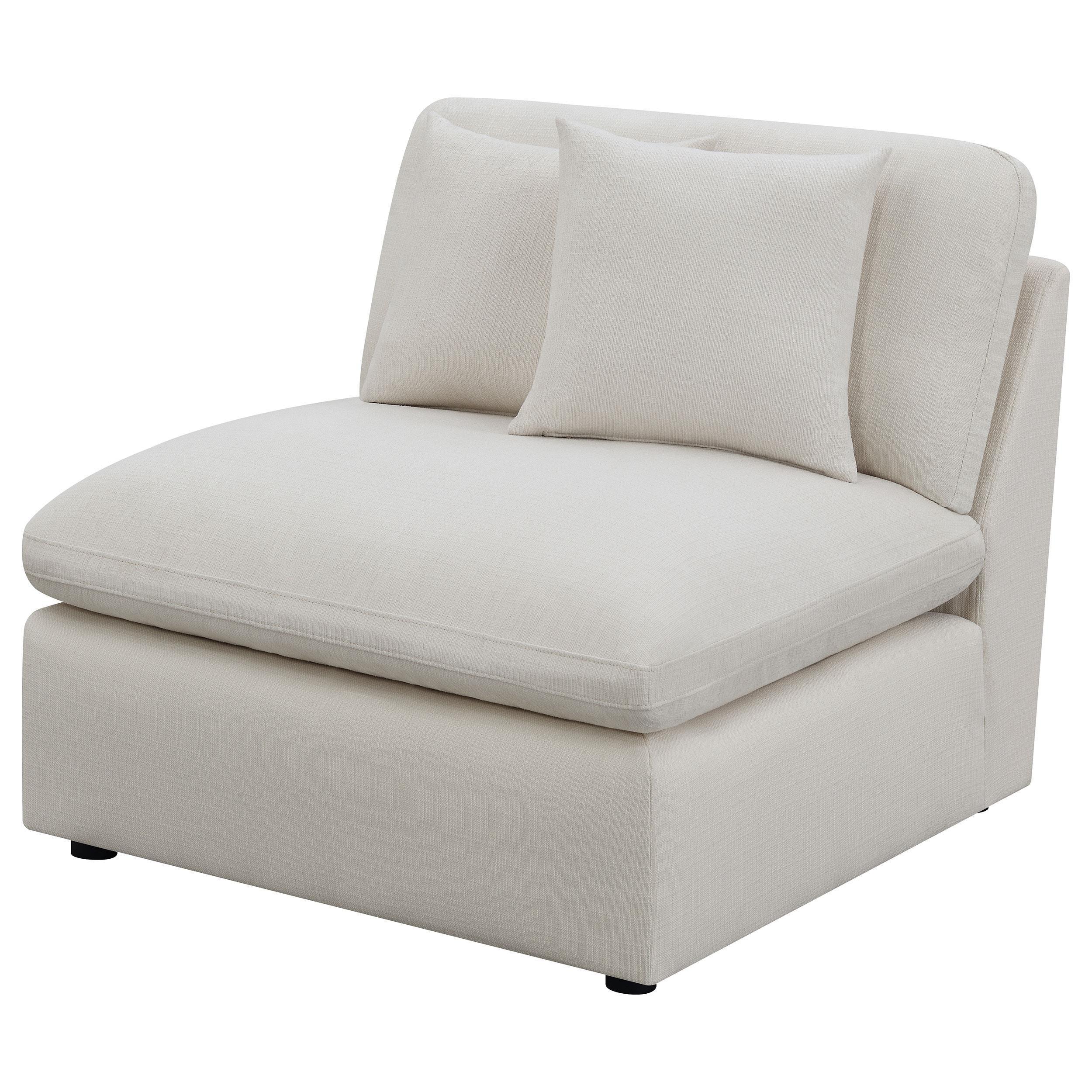 Hobson Upholstered Armless Chair Ivory - Image 3