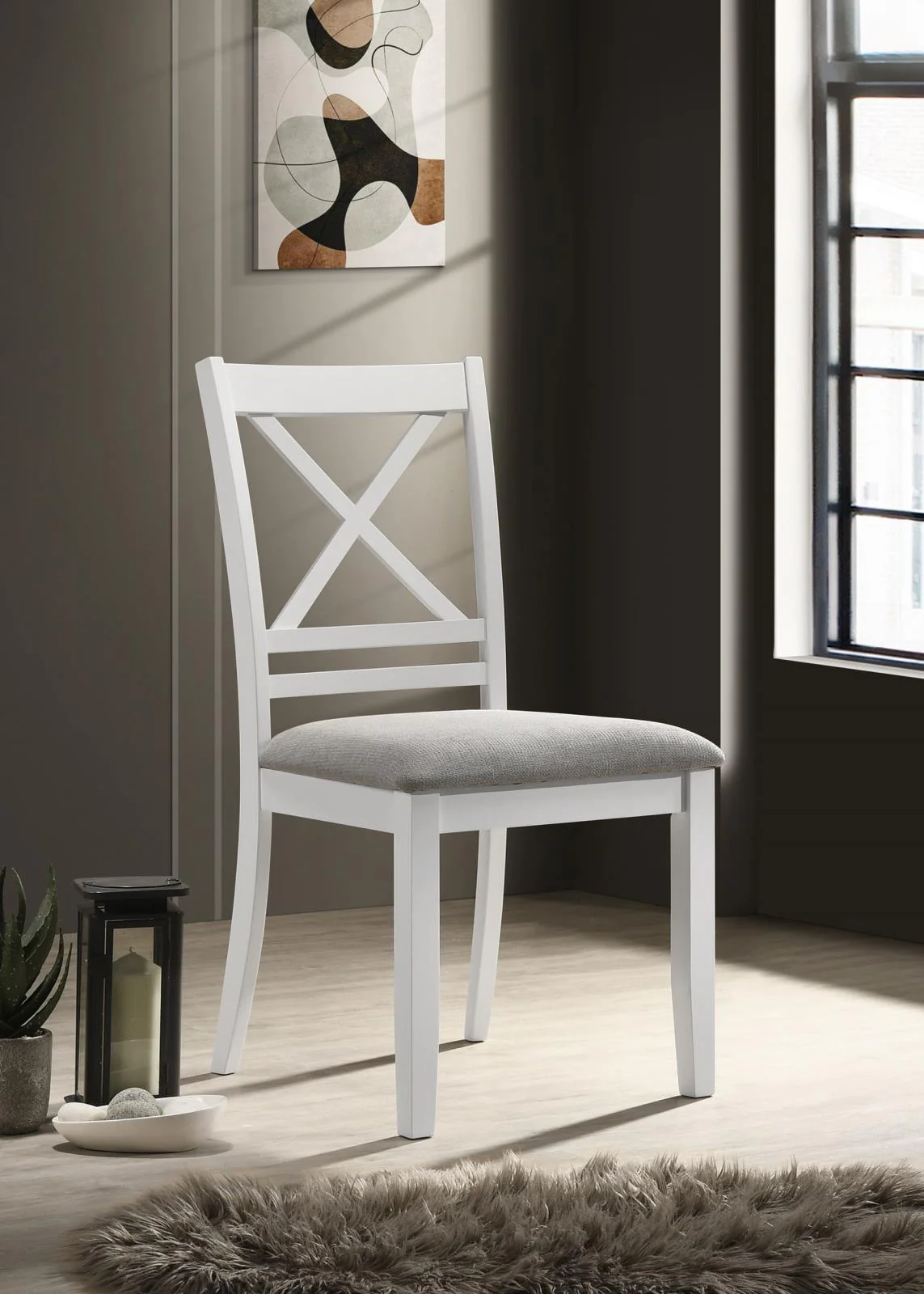 Hollis Cross Back Wood Dining Side Chair White (Set of 2) - Image 2