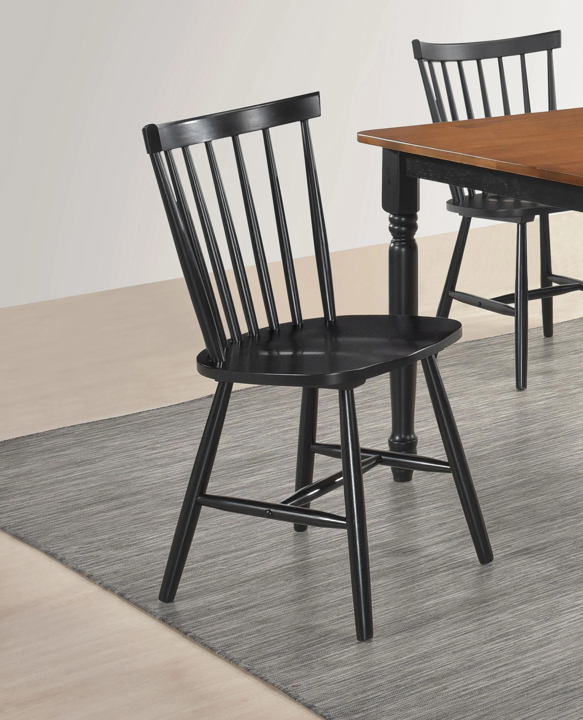 Hollyoak Windsor Wood Dining Side Chair Black (Set of 2) - Image 2