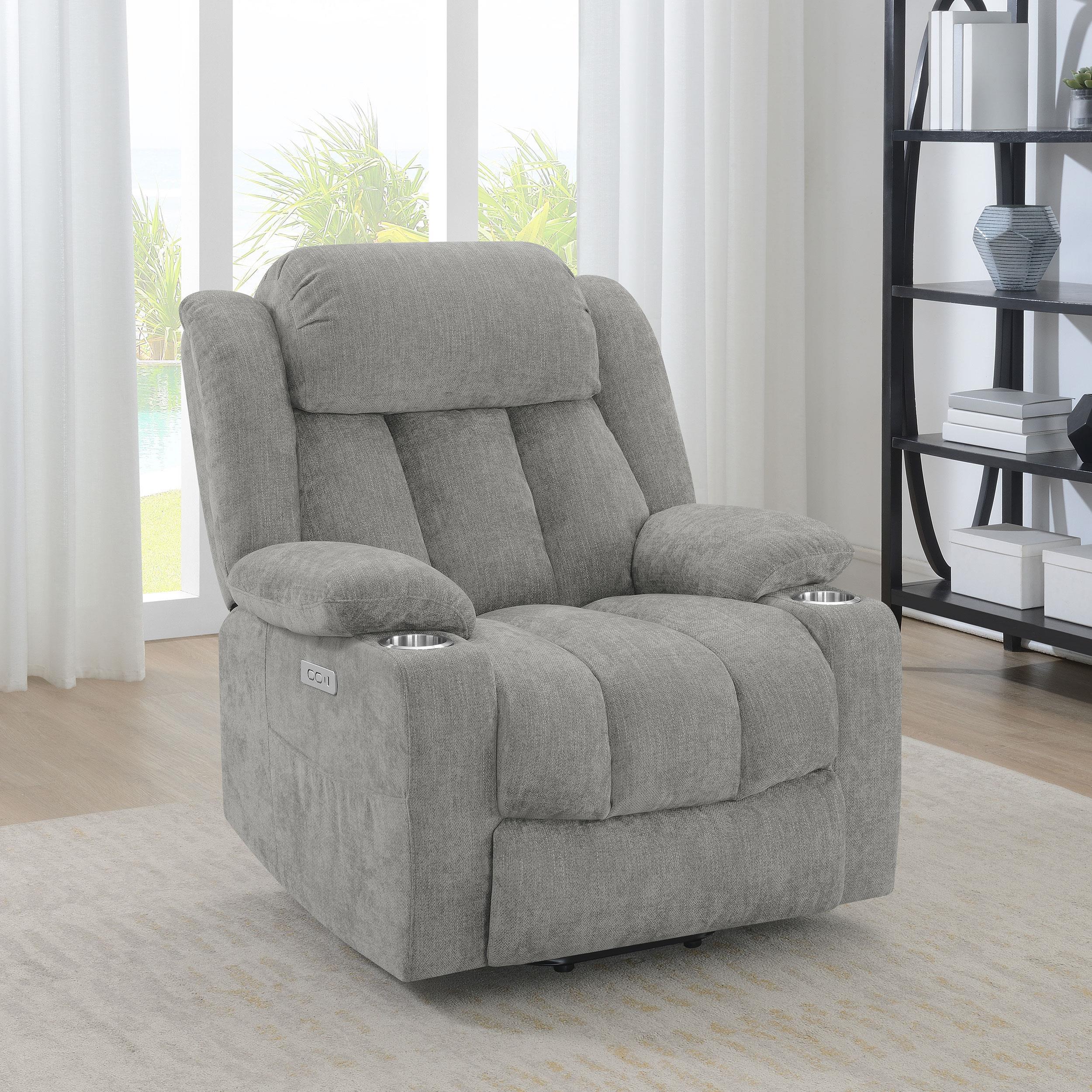Houston Upholstered Power Lift Recliner Grey - Image 2