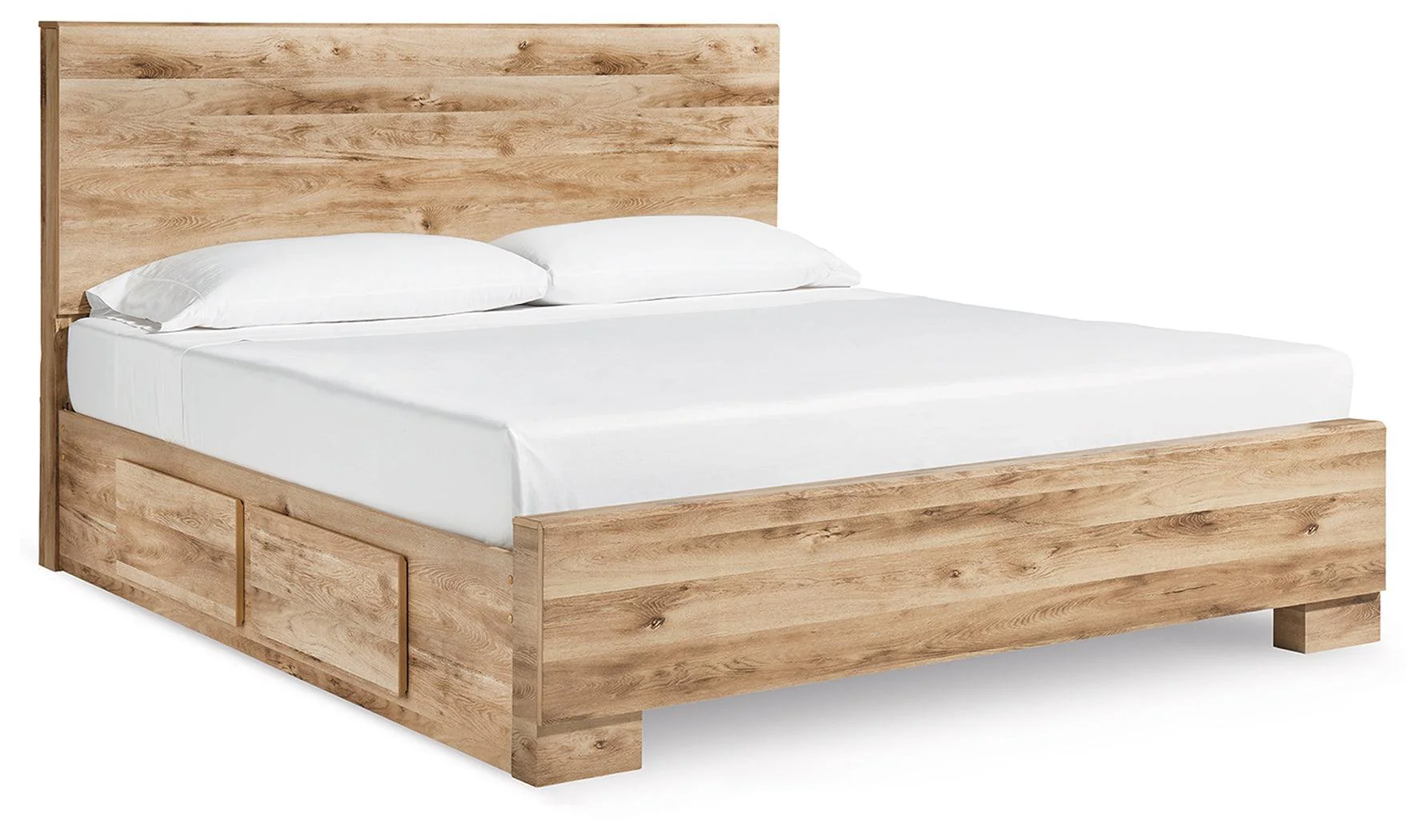 Hyanna Tan Brown King Panel Bed With 2 Side Storage - Image 1