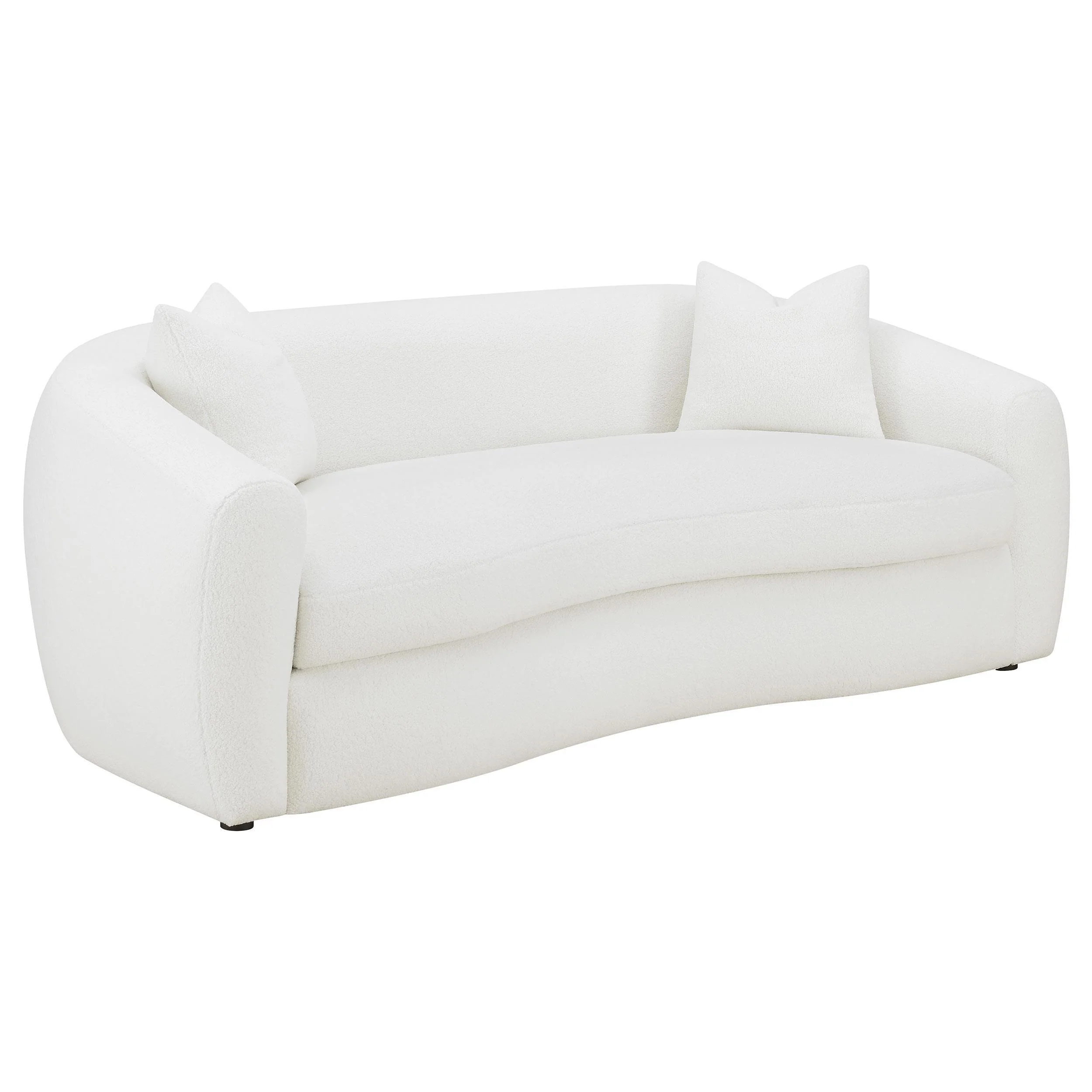 Isabella 3-Piece Faux Sheepskin Upholstered Sofa Set Natural - Image 2
