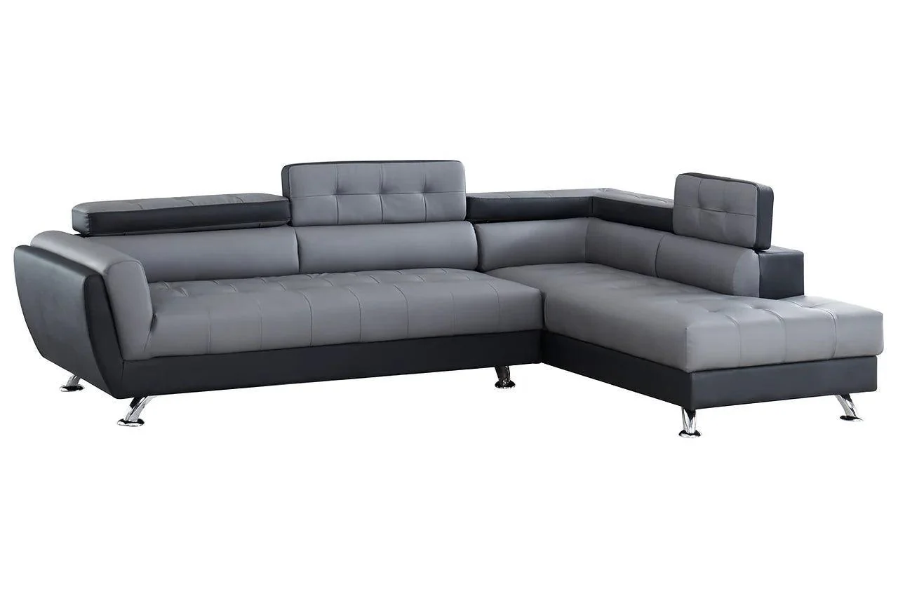 Izzi Gray Tufted 2-Piece Sectional - Image 2