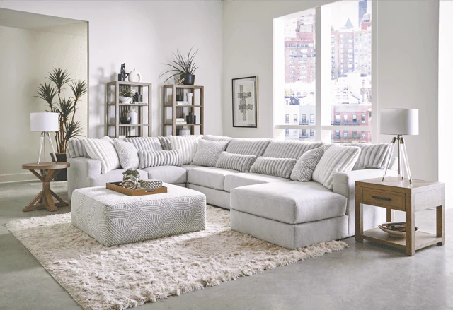 Jackson Light Gray 3-Piece Oversized Sectional - Image 1