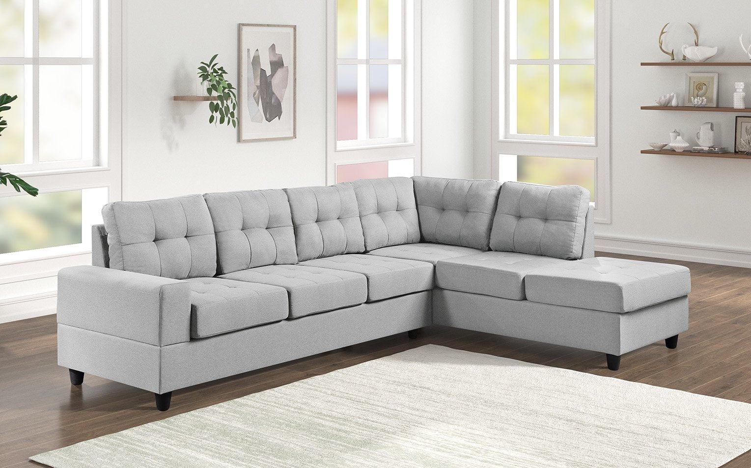James Light Gray Reversible Sectional - Image 1