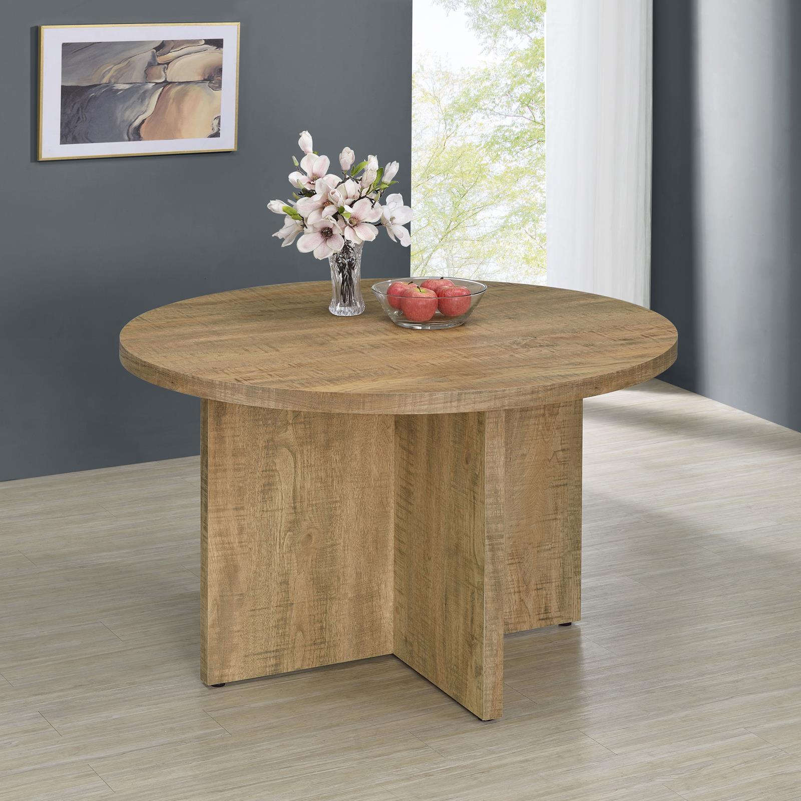 Jamestown Round Wood Dining Table With Decorative Laminate Mango Brown - Image 2
