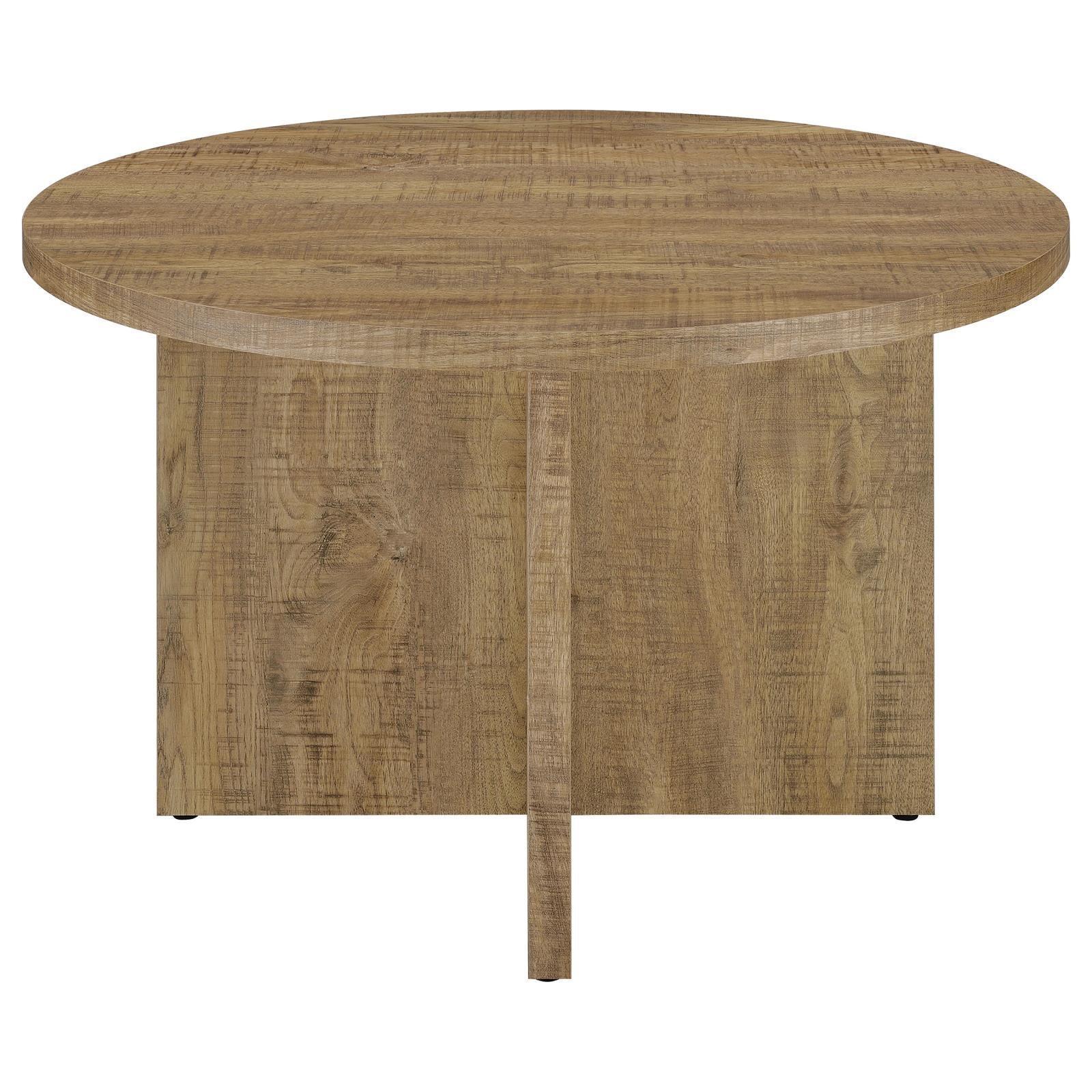 Jamestown Round Wood Dining Table With Decorative Laminate Mango Brown - Image 3
