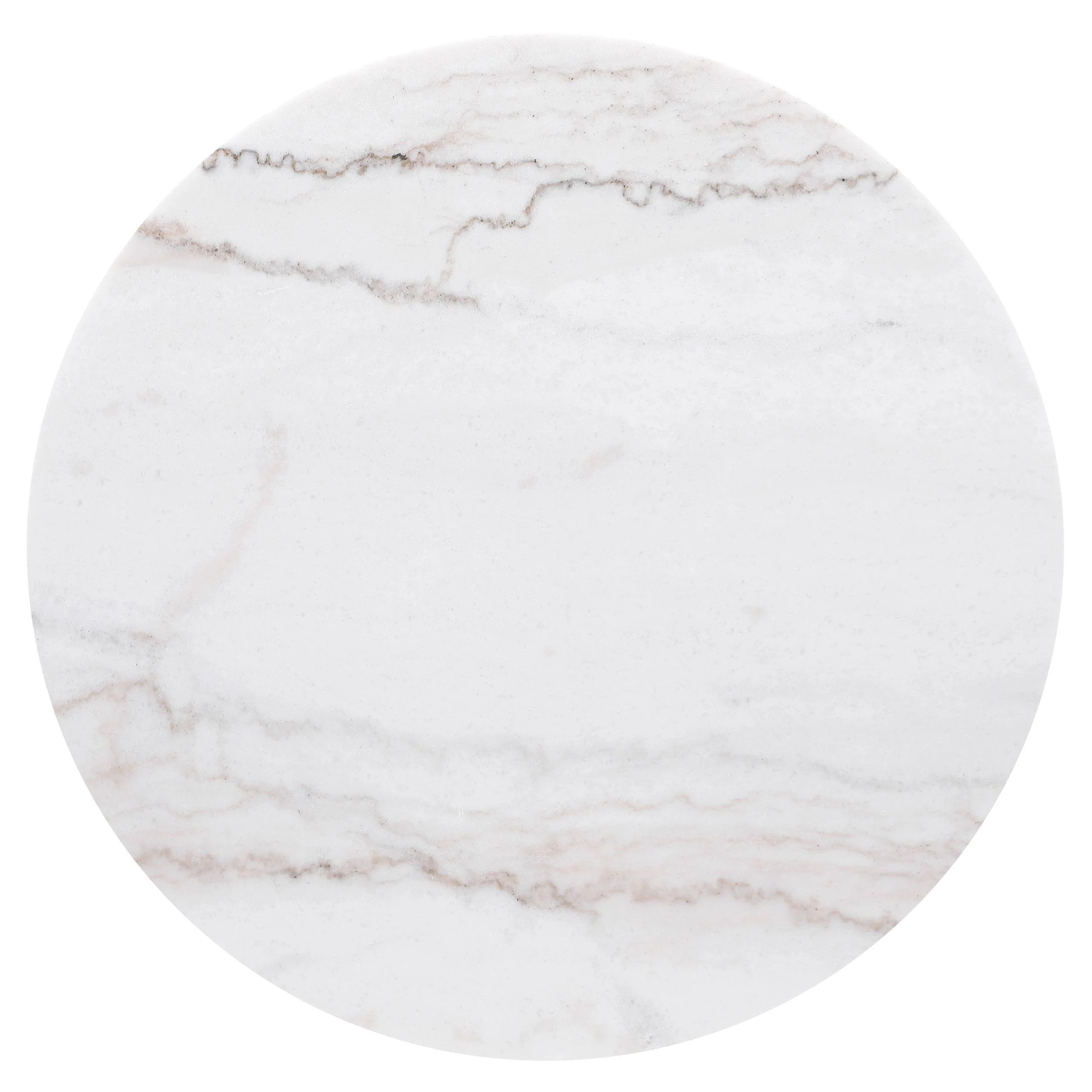 Jason Round Marble Top Side End Table White Charcoal - Image 3