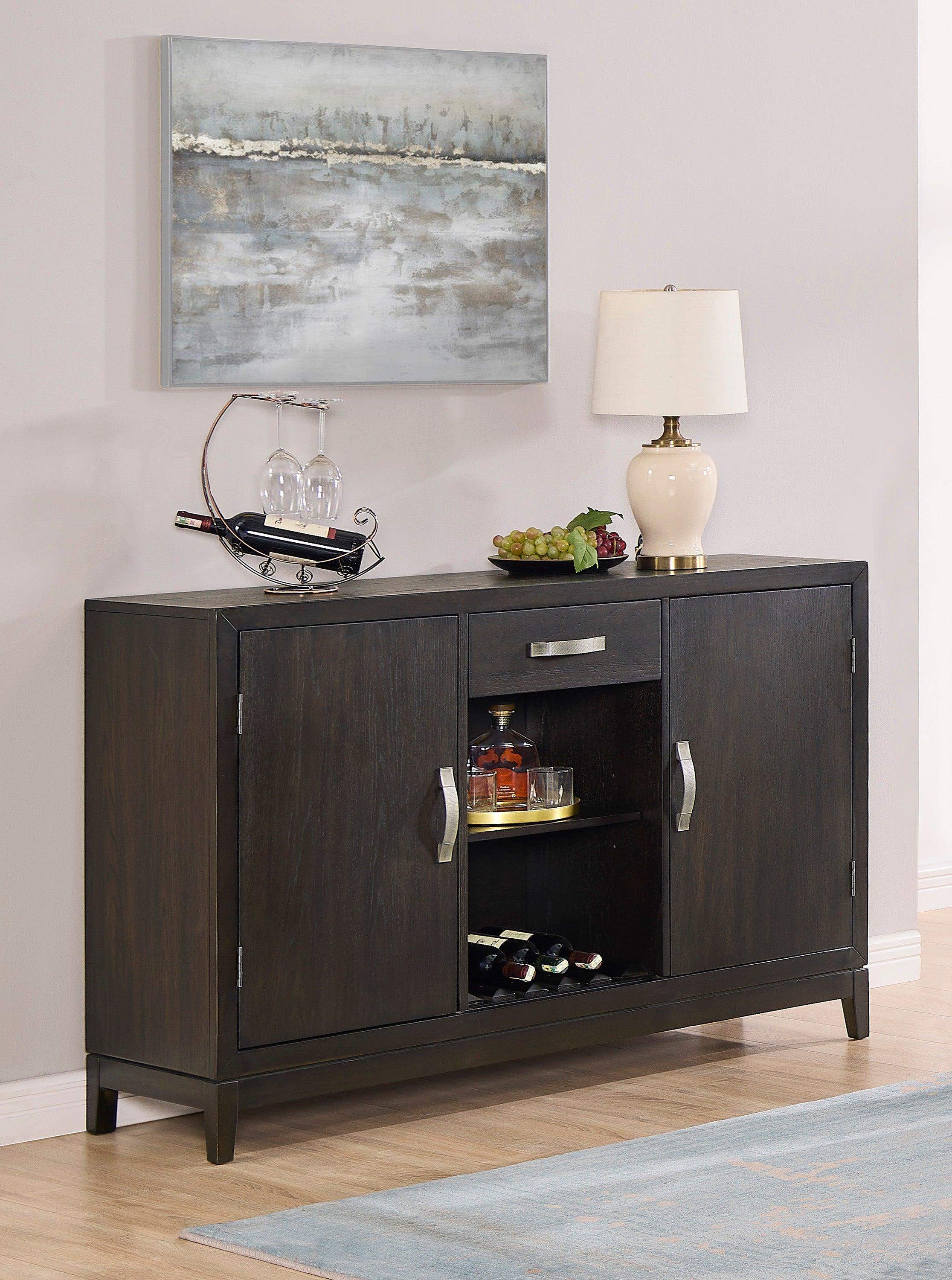 Jeffries Dark Brown Faux Leather Round Dining Room Set - Image 3