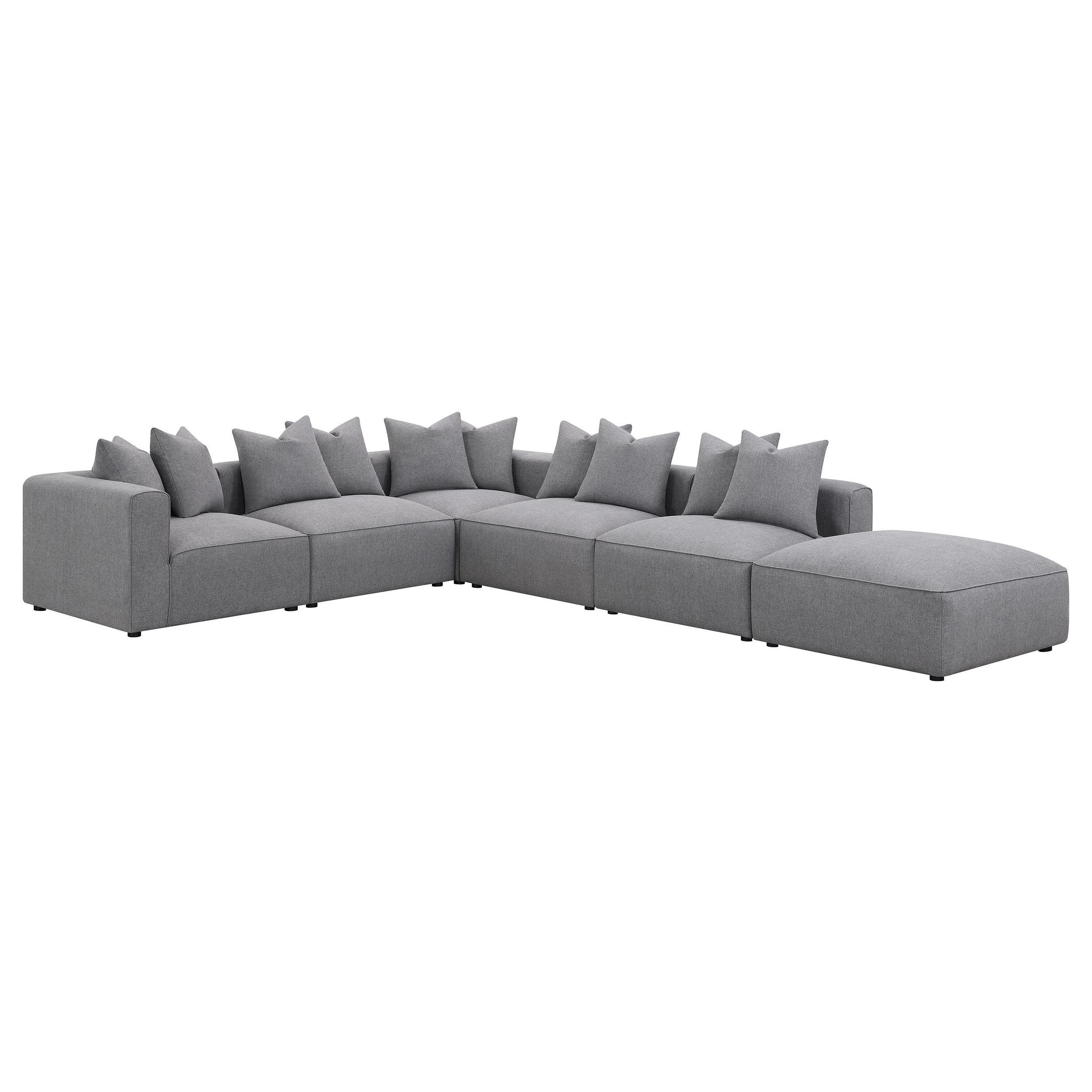 Jennifer 6-Piece Upholstered Modular Sectional Grey - Image 3