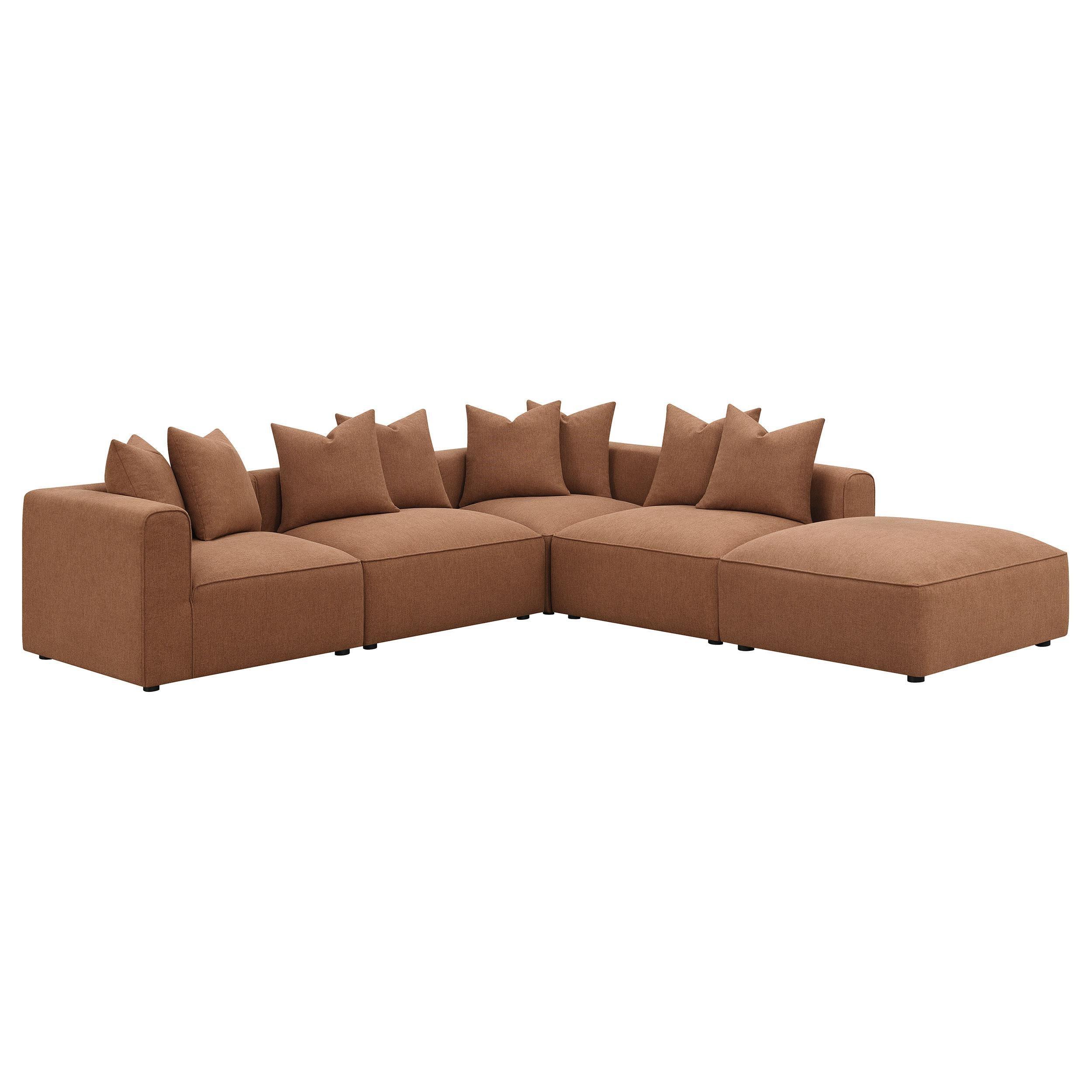 Jennifer 6-Piece Upholstered Modular Sectional Terracotta - Image 3