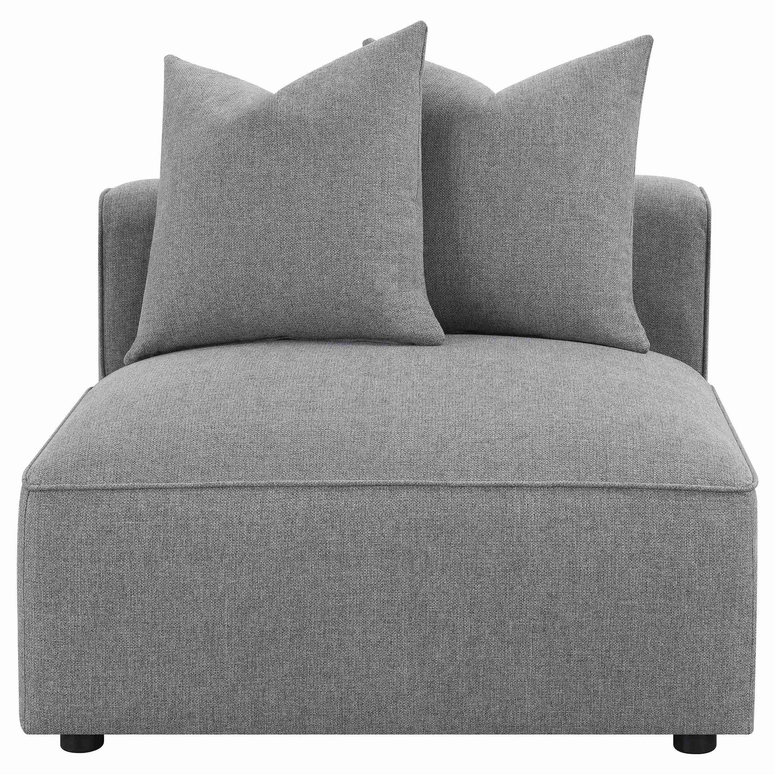 Jennifer Upholstered Armless Chair Grey - Image 2