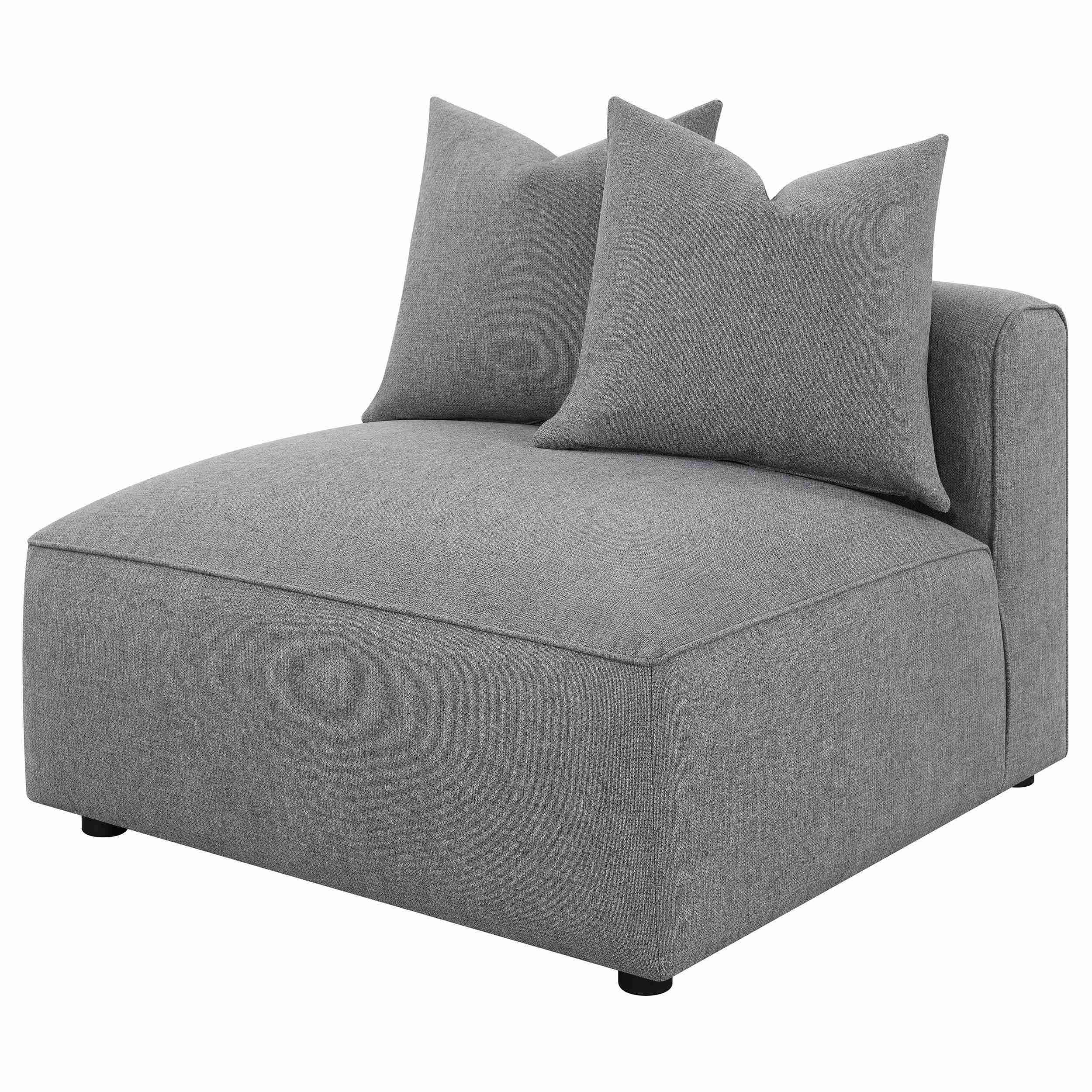 Jennifer Upholstered Armless Chair Grey - Image 3